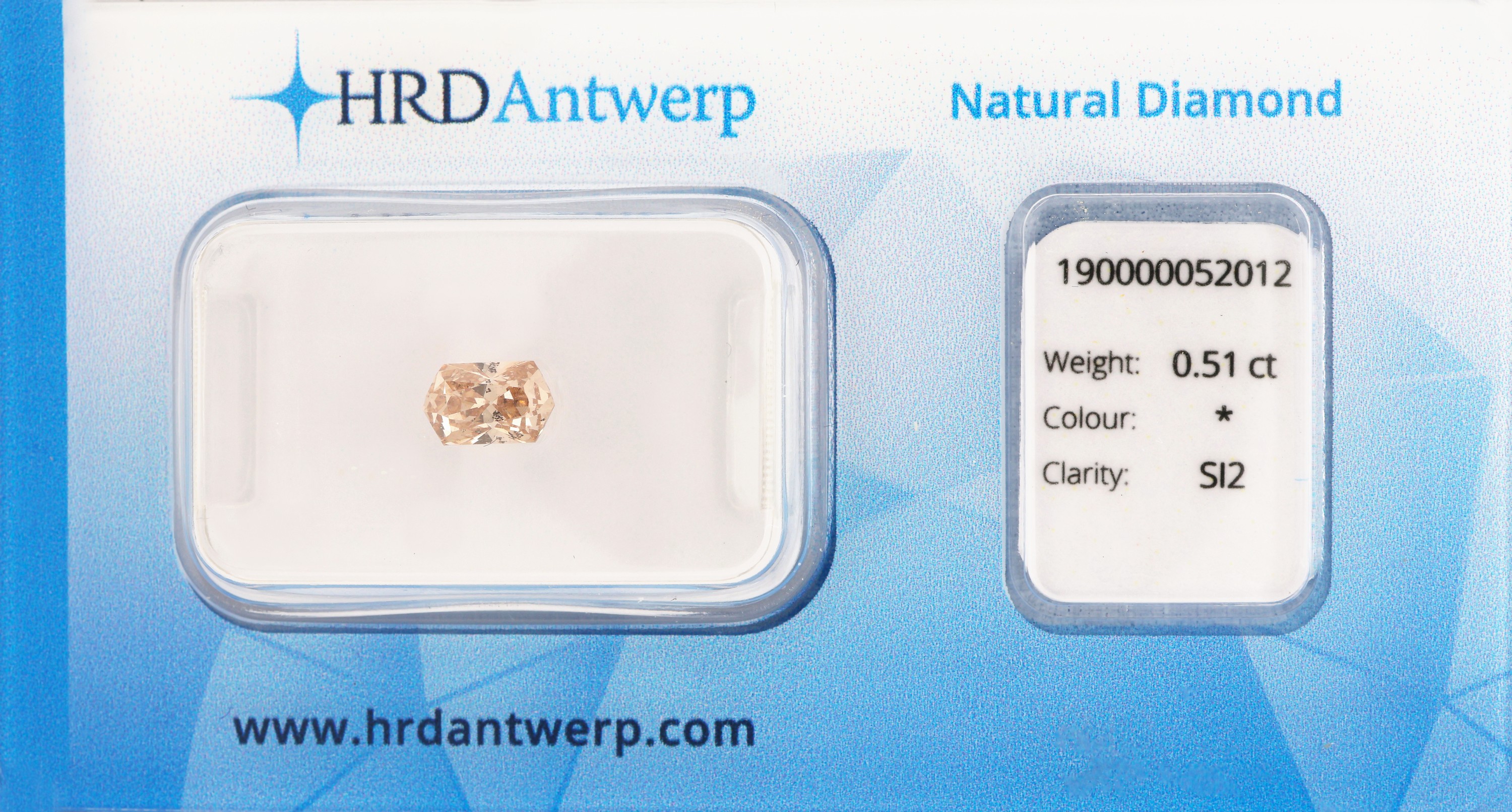 Image 27003299 - Loses Diamant-Hexagon 0.51 ct natural fancy pinkish brown/si2, verschweißt, HRD ...