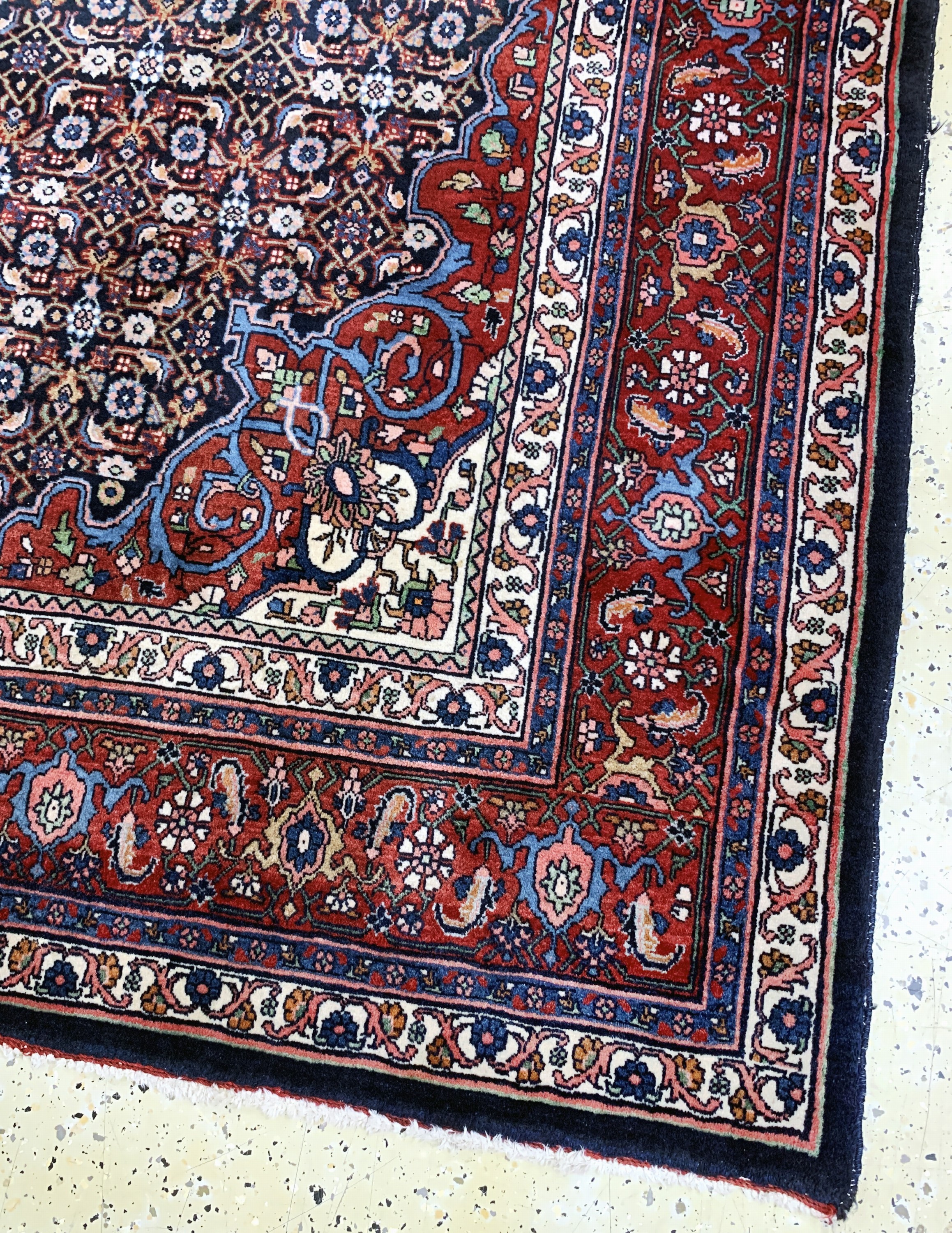 Detail g: Bidjar fein alt, Persien, Mitte 20.Jhd, Korkwolle auf Baumwolle, ca. 330 x 222 cm, EHZ: 2