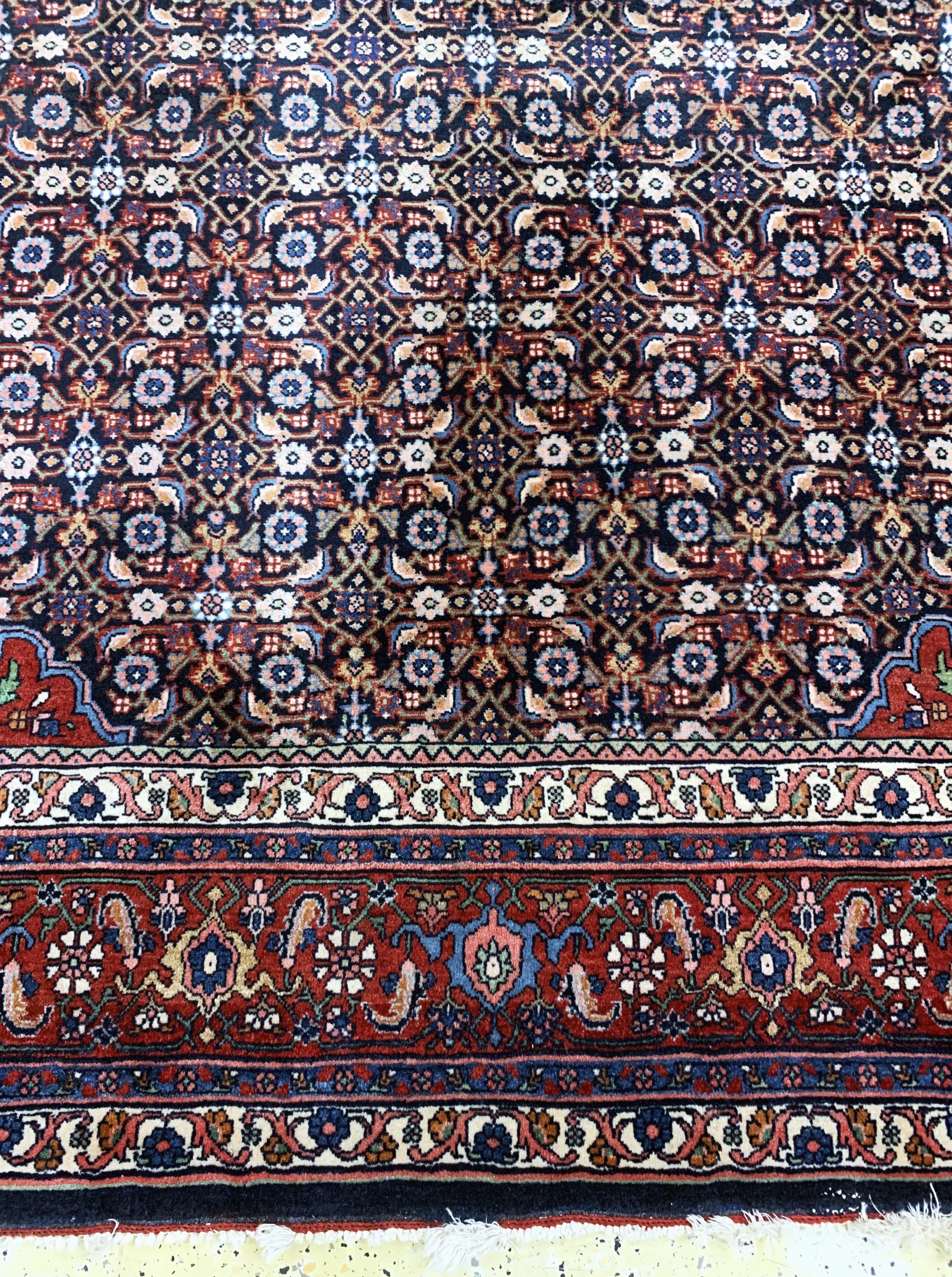 Detail h: Bidjar fein alt, Persien, Mitte 20.Jhd, Korkwolle auf Baumwolle, ca. 330 x 222 cm, EHZ: 2