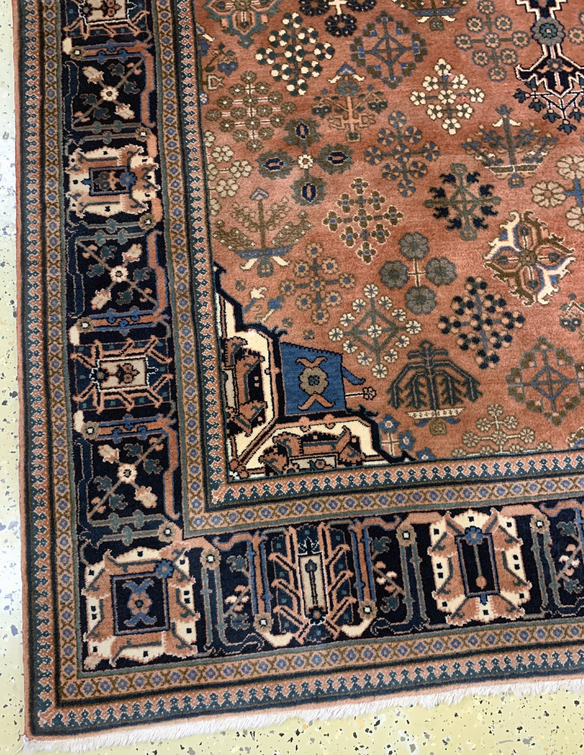 Detail b: Meymeh fein, Persien, Ende 20.Jhd, Korkwolle auf Baumwolle, ca. 260 x 170 cm, verblasst, EHZ: 2