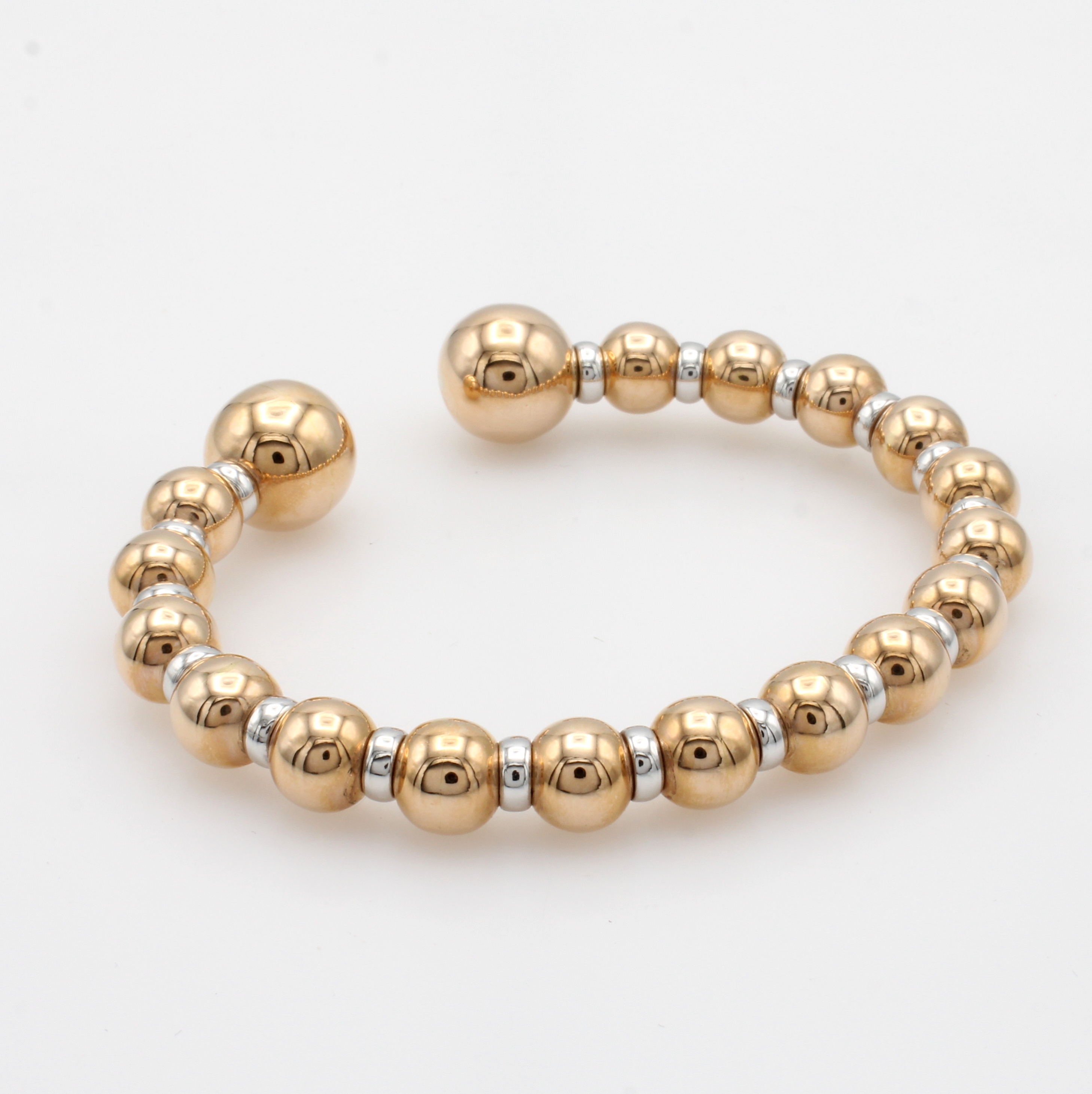 Image 27003490 - Armspange im Kugelmuster, WG/RG 585/000, im Kugelmuster mit Zwischengliedern, D. ca. 8 mm