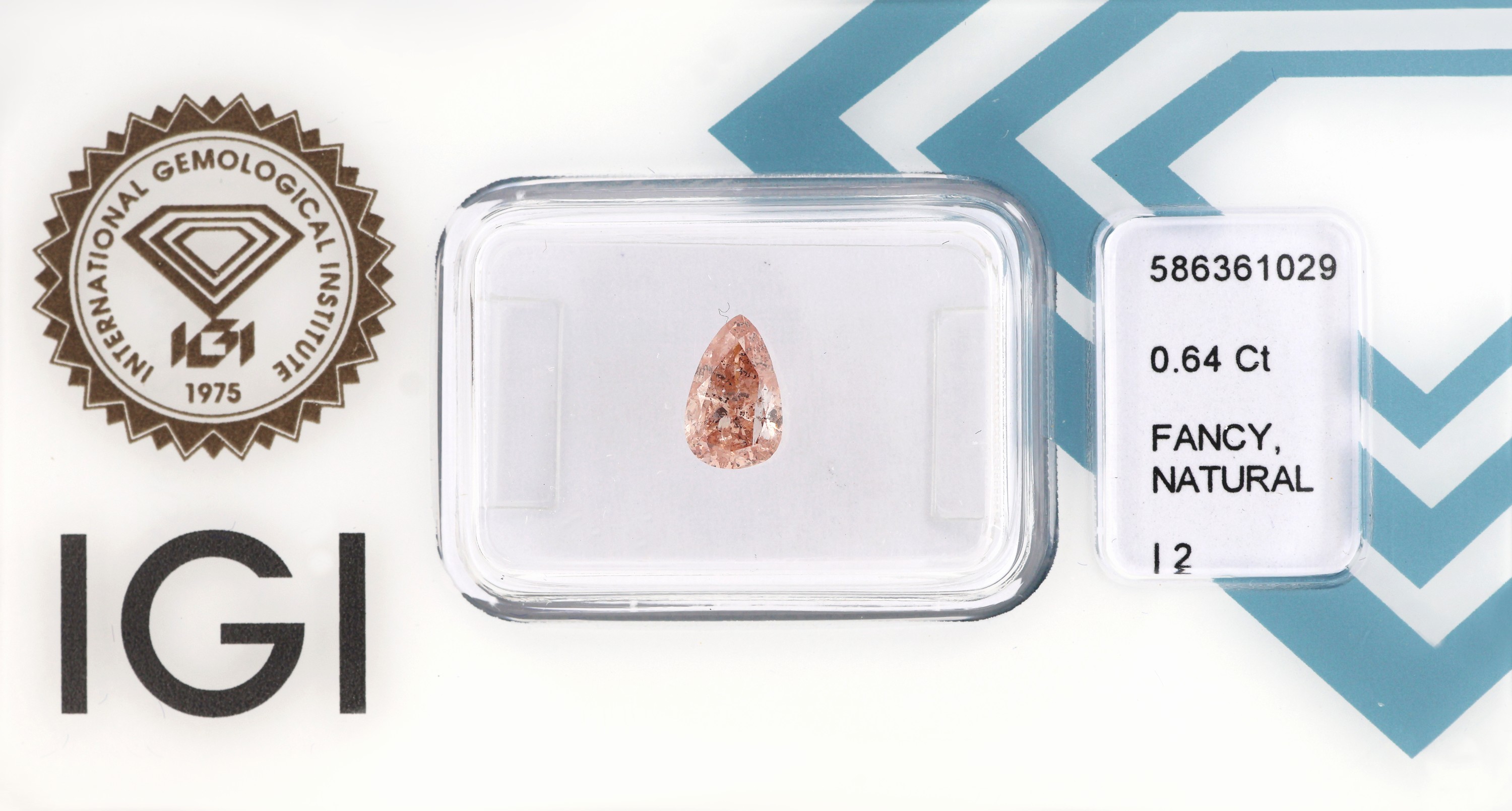Loser Diamant-Tropfen 0.64 ct natural fancy light pinkish brown/p2, verschweißt, Polish und Symmetry very good, Fluorescence very slight, IGI ...