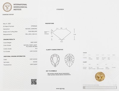 27003534a - Loser Diamant-Tropfen 0.88 ct natural fancy light yellowish brown/si2, verschweißt, ...