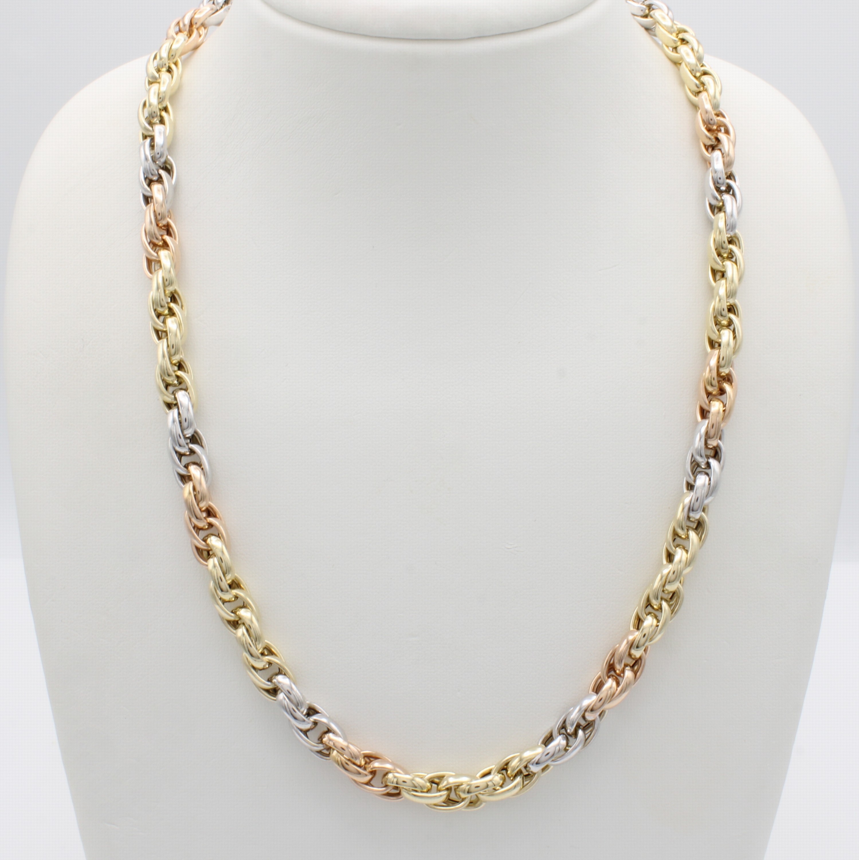 Image 27003741 - Kordelkette im modernen Design, GG/RG/WG 585/000, Karabinerschließe, L. ca. 50 cm