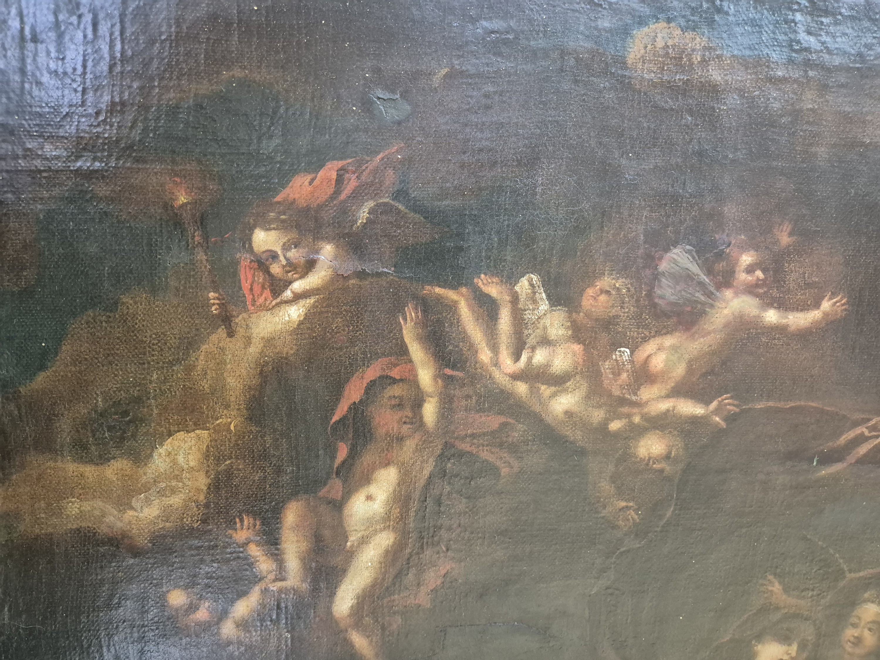 Detail b: Niederländischer Künstler des 17. Jh., wohl Umkreis des Adriaen van Nieulandt (1587 Antwerpen-1658 Amsterdam), Der Triumph der Meeresgöttin ...