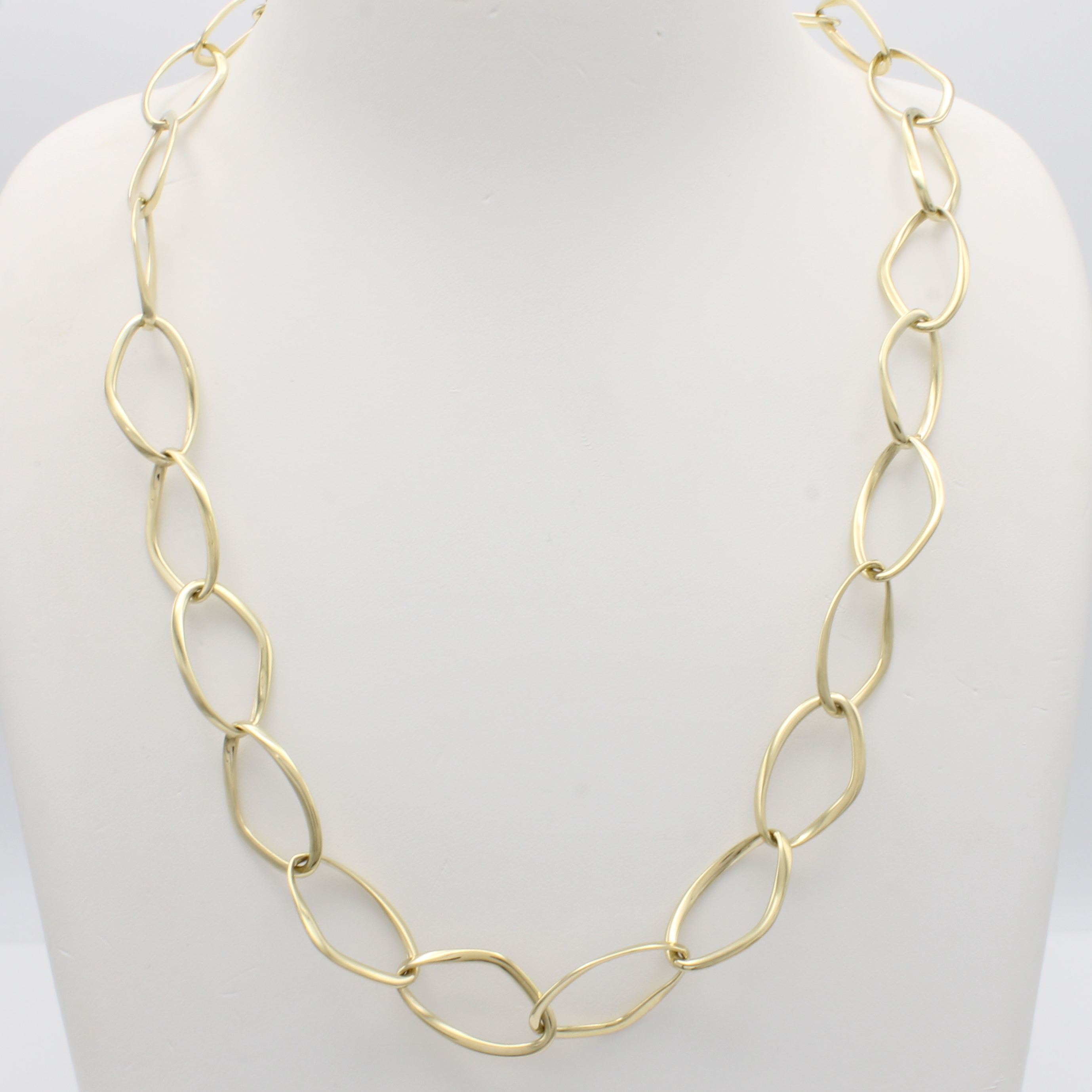 Image 27003903 - Collier, GG 585/000, unrunde Glieder, in- tegrierte Schließe, B. ca. 16.5 mm, L. ca. 60 ...