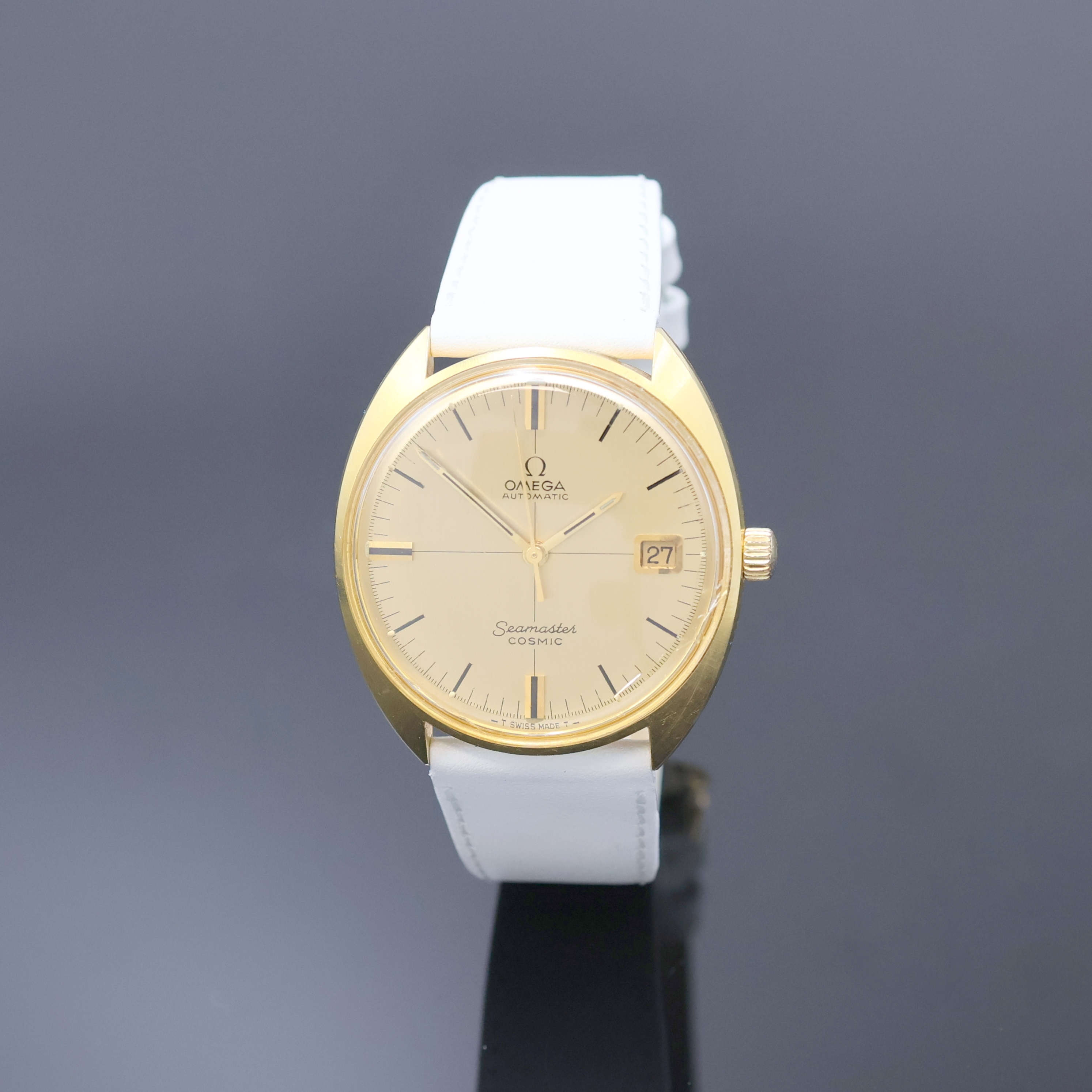 Image 27003919 - OMEGA Herrenarmbanduhr Seamaster Cosmic in GG 750/000, Schweiz um 1968, Automatik, ...