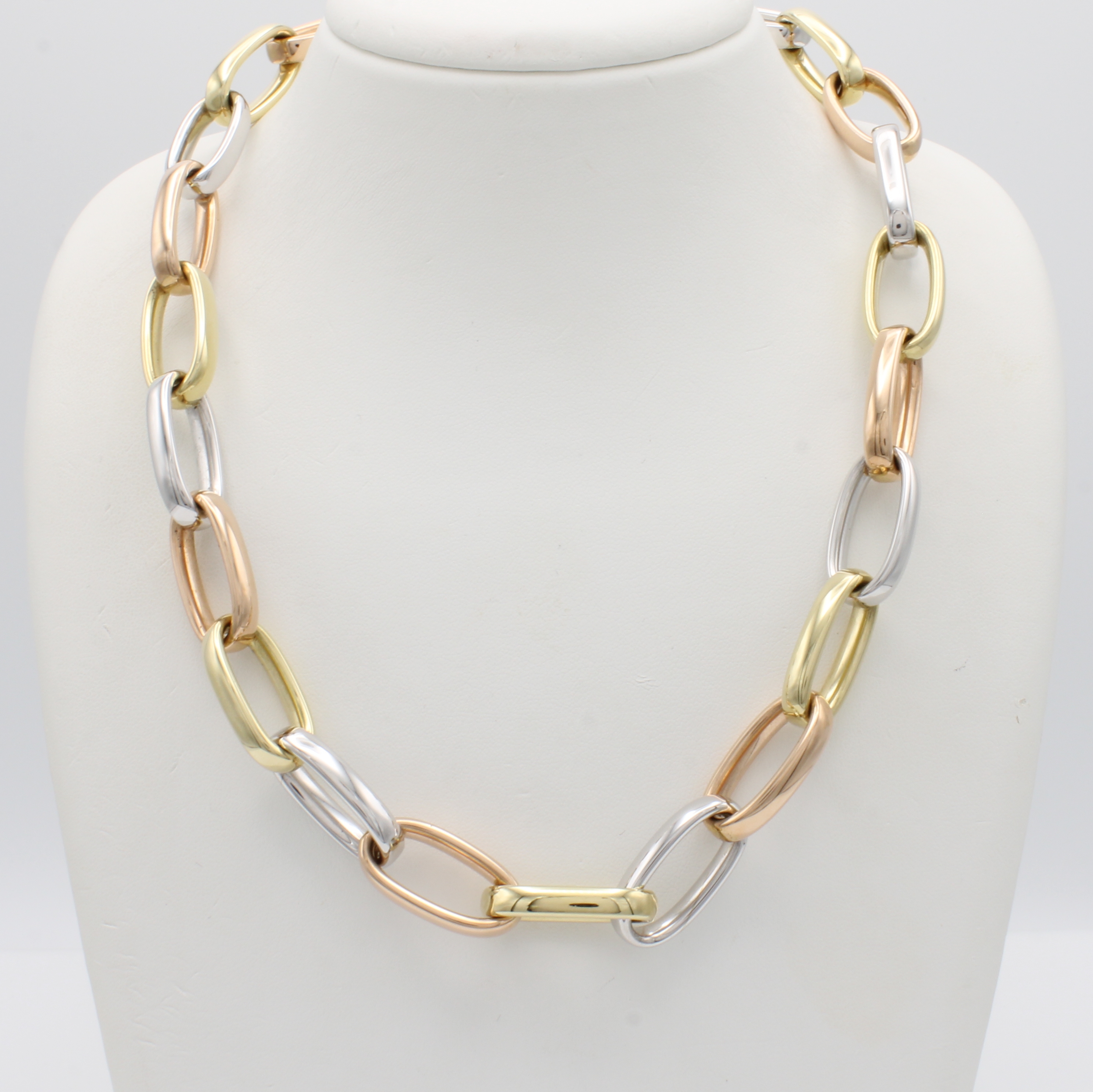 Image 27003924 - Collier, GG/RG/WG 585/000, ovale Glieder, B.ca. 14 mm, integrierte Schließe, L. ca. 50 ...