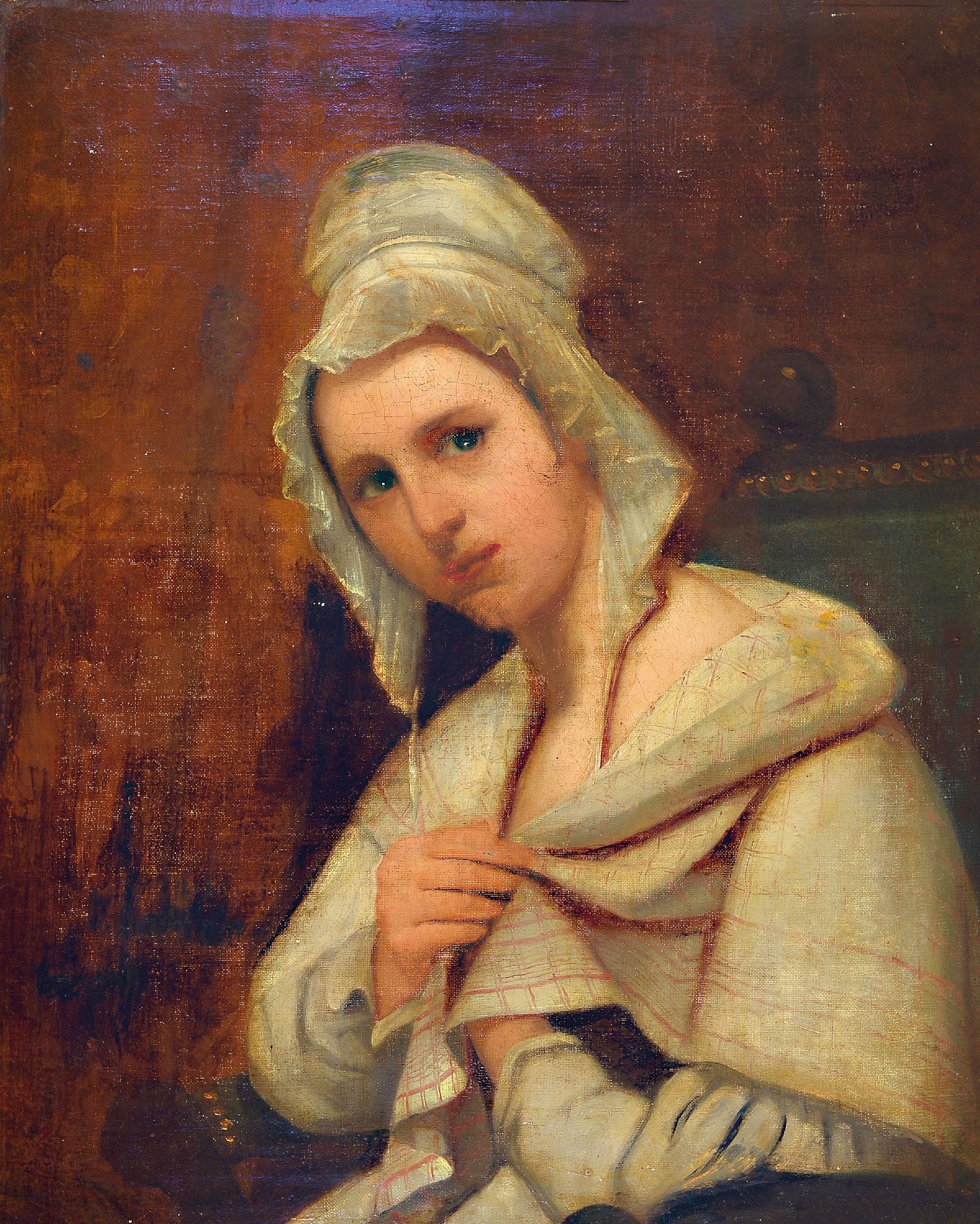 Image 27003937 - Unbekannter Künstler, Niederlande, 1. Hälfte 19. Jh., Porträt einer jungen Dame mit ...