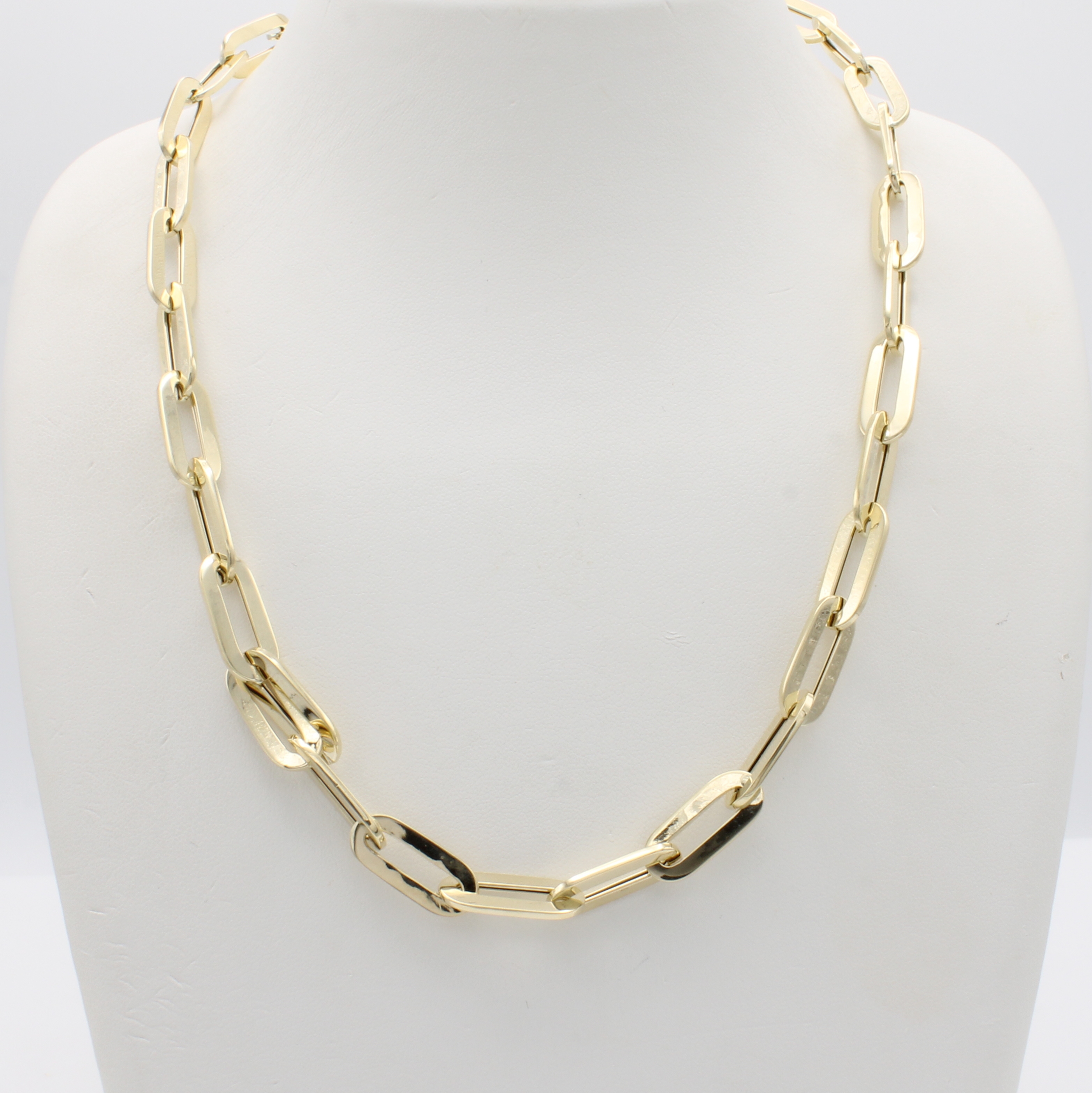 Image 27003941 - Collier, GG 585/000, flache ovale Glieder, B. ca. 8 mm, Karabinerschl., L. ca. 50 cm
