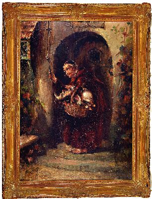 27003925k - Fritz Dietrich, Münchener Genremaler des frühen 20.Jh., Mönch mit prall gefülltem ...