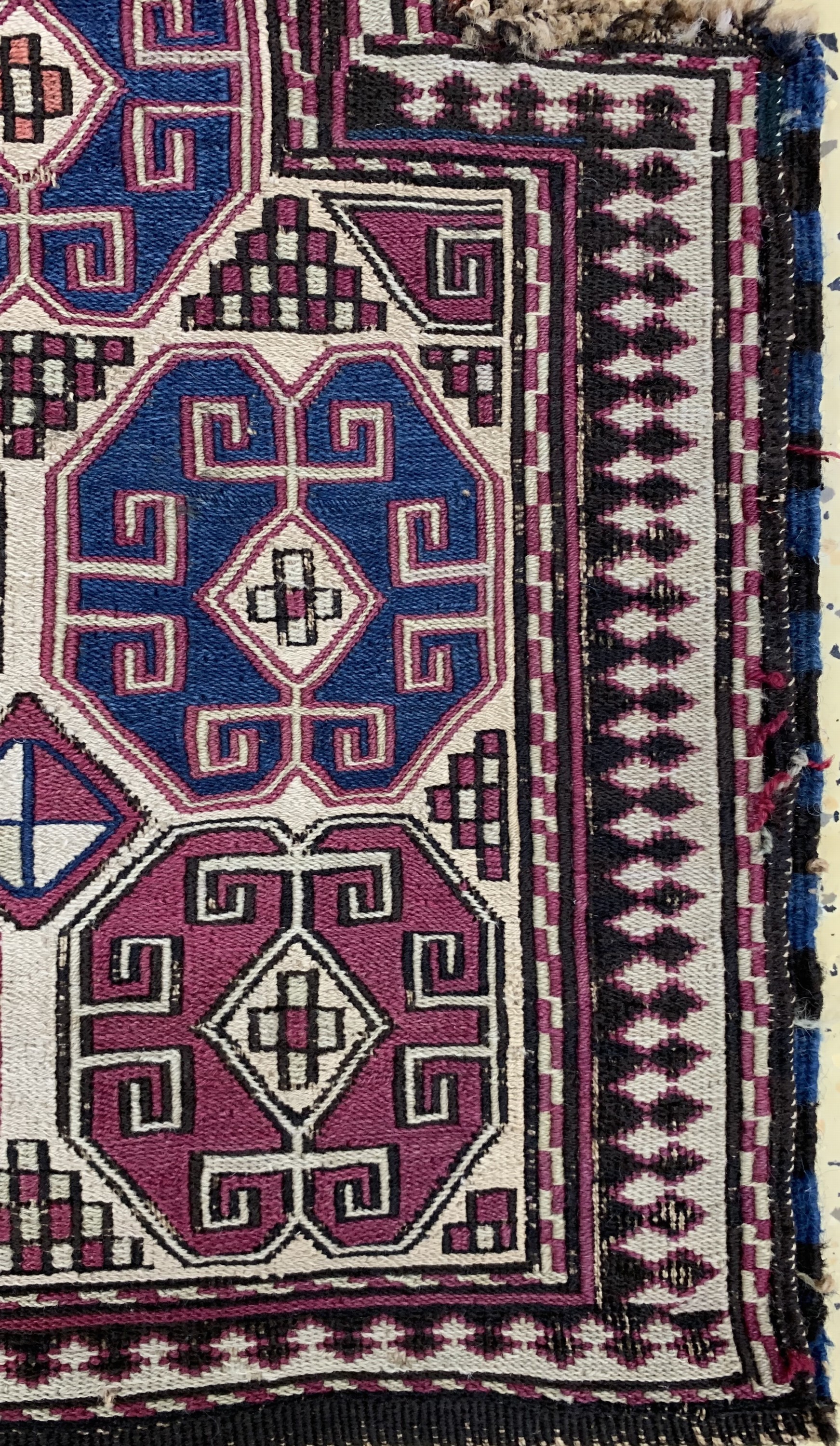 Detail a: Salztasche antik, Kaukasus, 19.Jhd, Wolle auf Wolle, ca. 64 x 51 cm, EHZ: 2