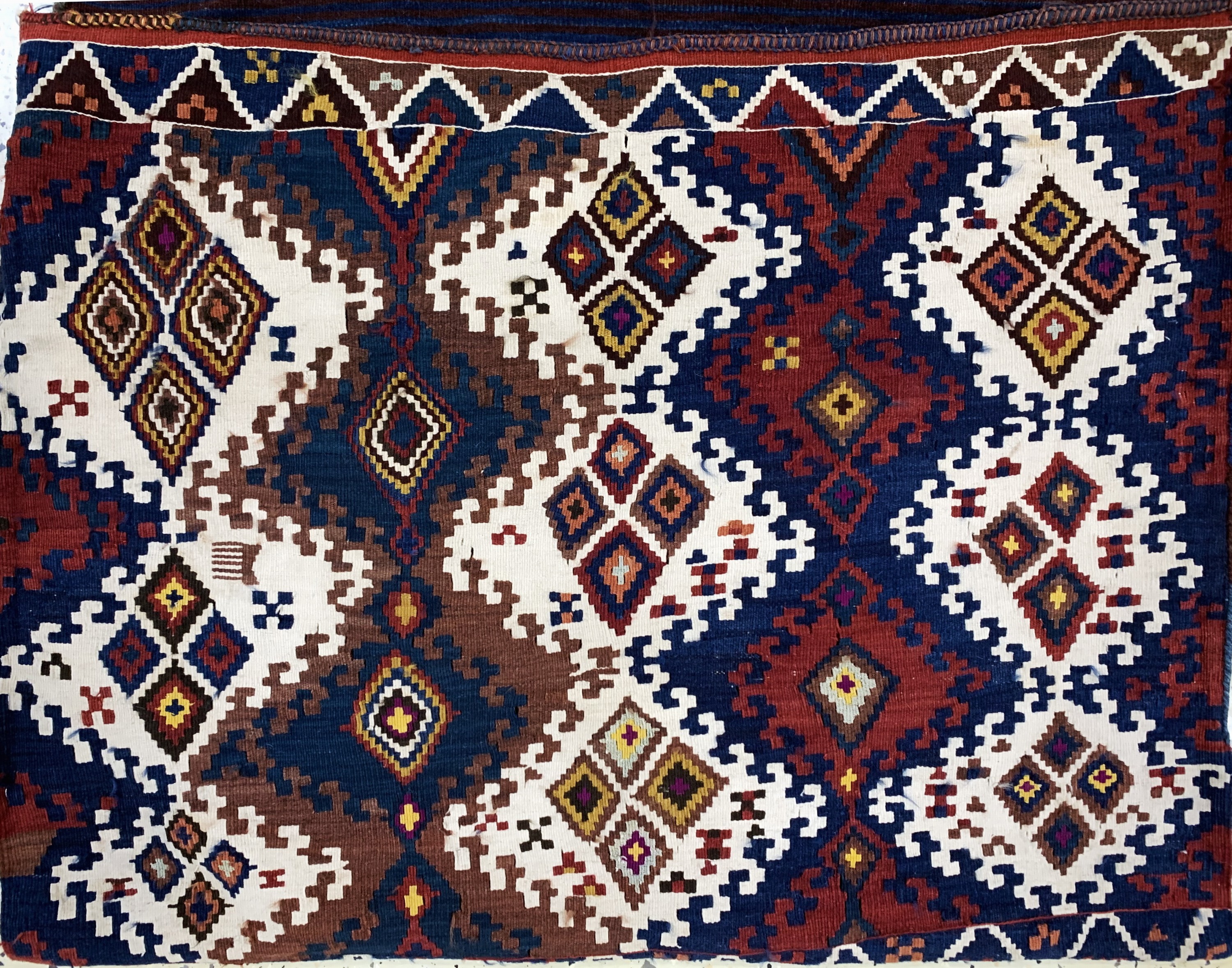 Detail b: Bergama Kelim Doppeltasche antik, Türkei, 19.Jhd, Wolle auf Wolle, ca. 144 x 89 cm, EHZ:2-3