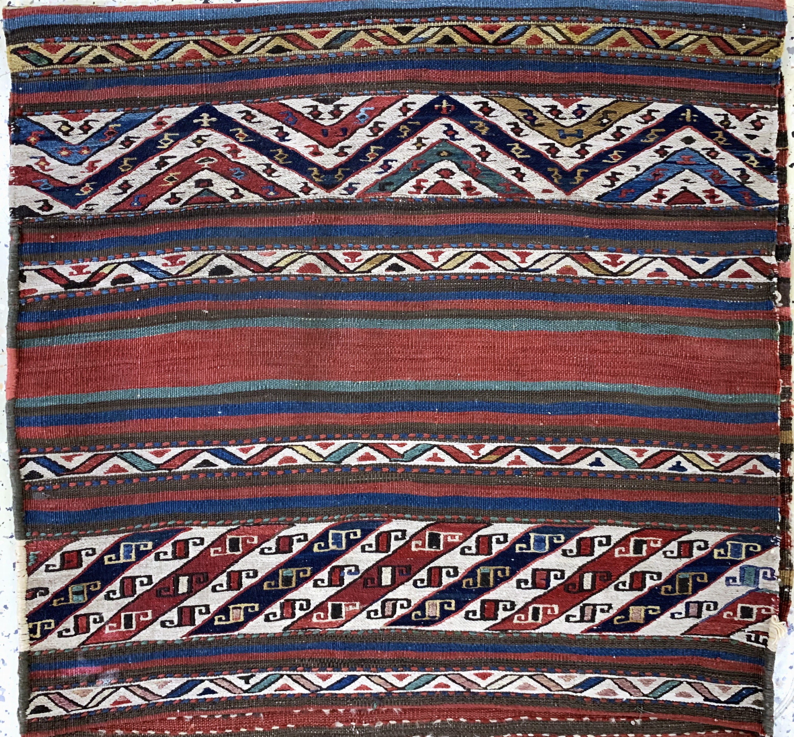 Detail a: Shahsawan Doppeltasche antik, Persien, 19.Jhd, Wolle auf Wolle, ca. 164 x 70 cm, EHZ:2-3