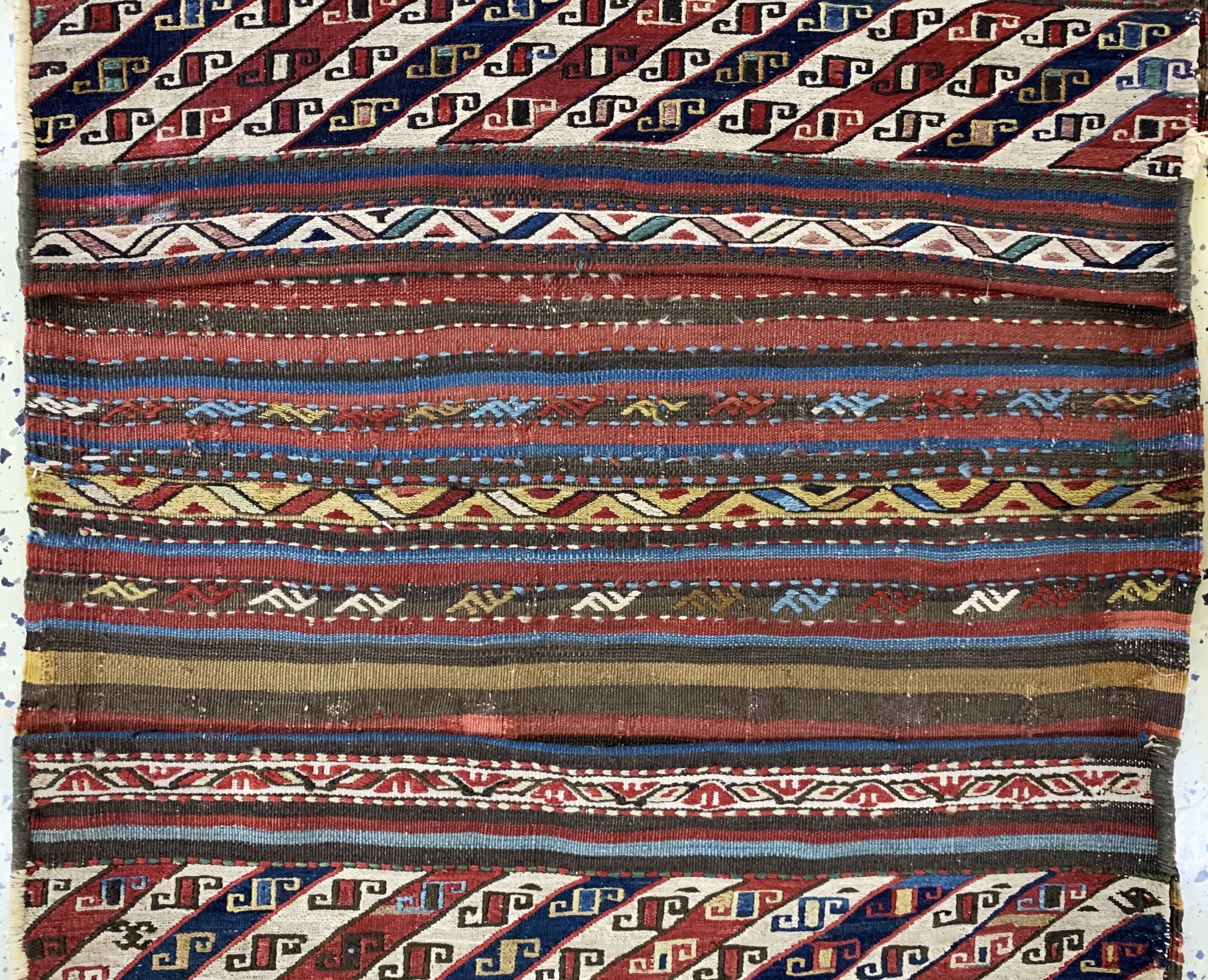 Detail b: Shahsawan Doppeltasche antik, Persien, 19.Jhd, Wolle auf Wolle, ca. 164 x 70 cm, EHZ:2-3