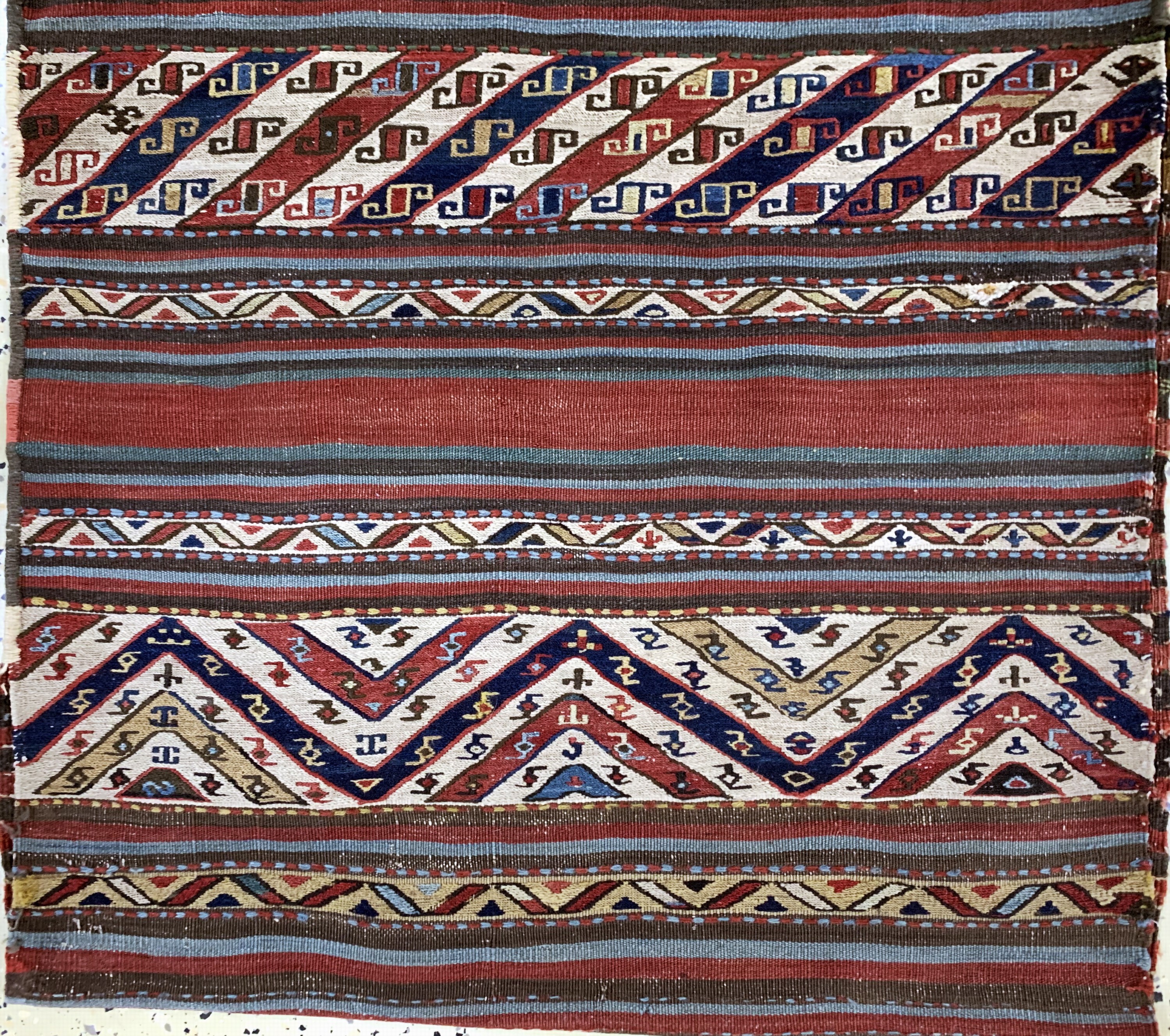 Detail c: Shahsawan Doppeltasche antik, Persien, 19.Jhd, Wolle auf Wolle, ca. 164 x 70 cm, EHZ:2-3