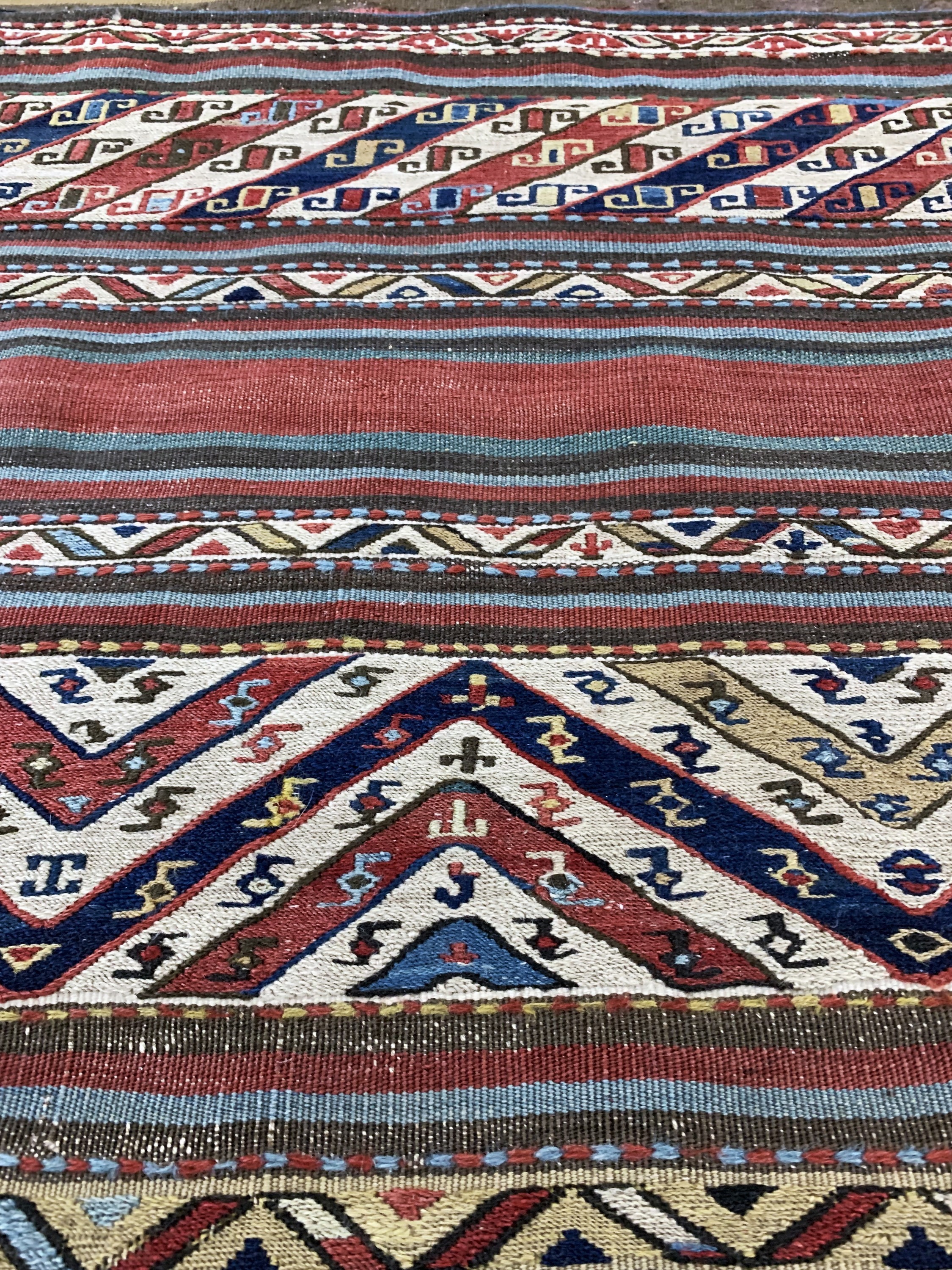 Detail e: Shahsawan Doppeltasche antik, Persien, 19.Jhd, Wolle auf Wolle, ca. 164 x 70 cm, EHZ:2-3