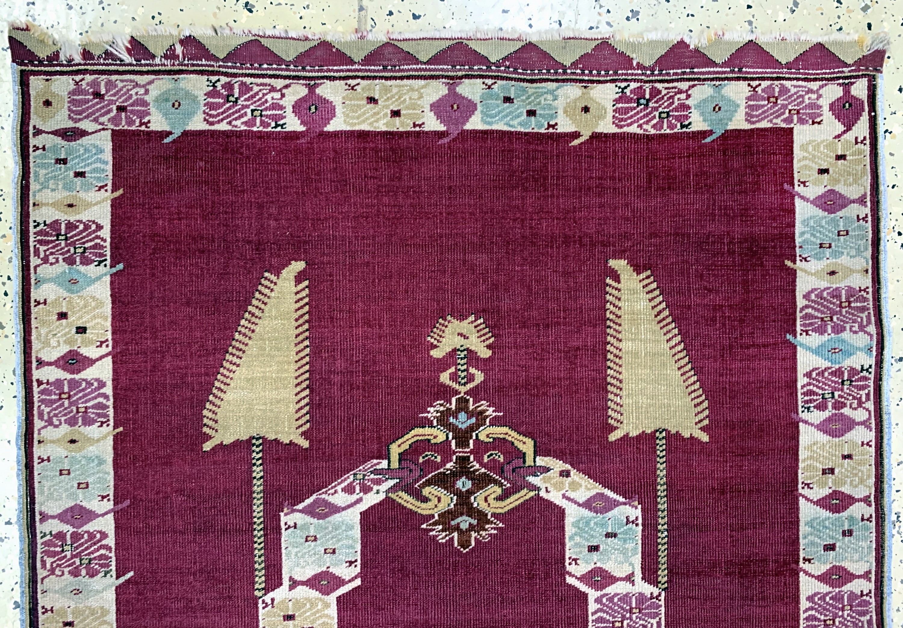 Detail a: Giordes antik, Türkei, 19.Jhd, Wolle auf Wolle, ca. 201 x 97 cm, EHZ: 2, (restauriert)