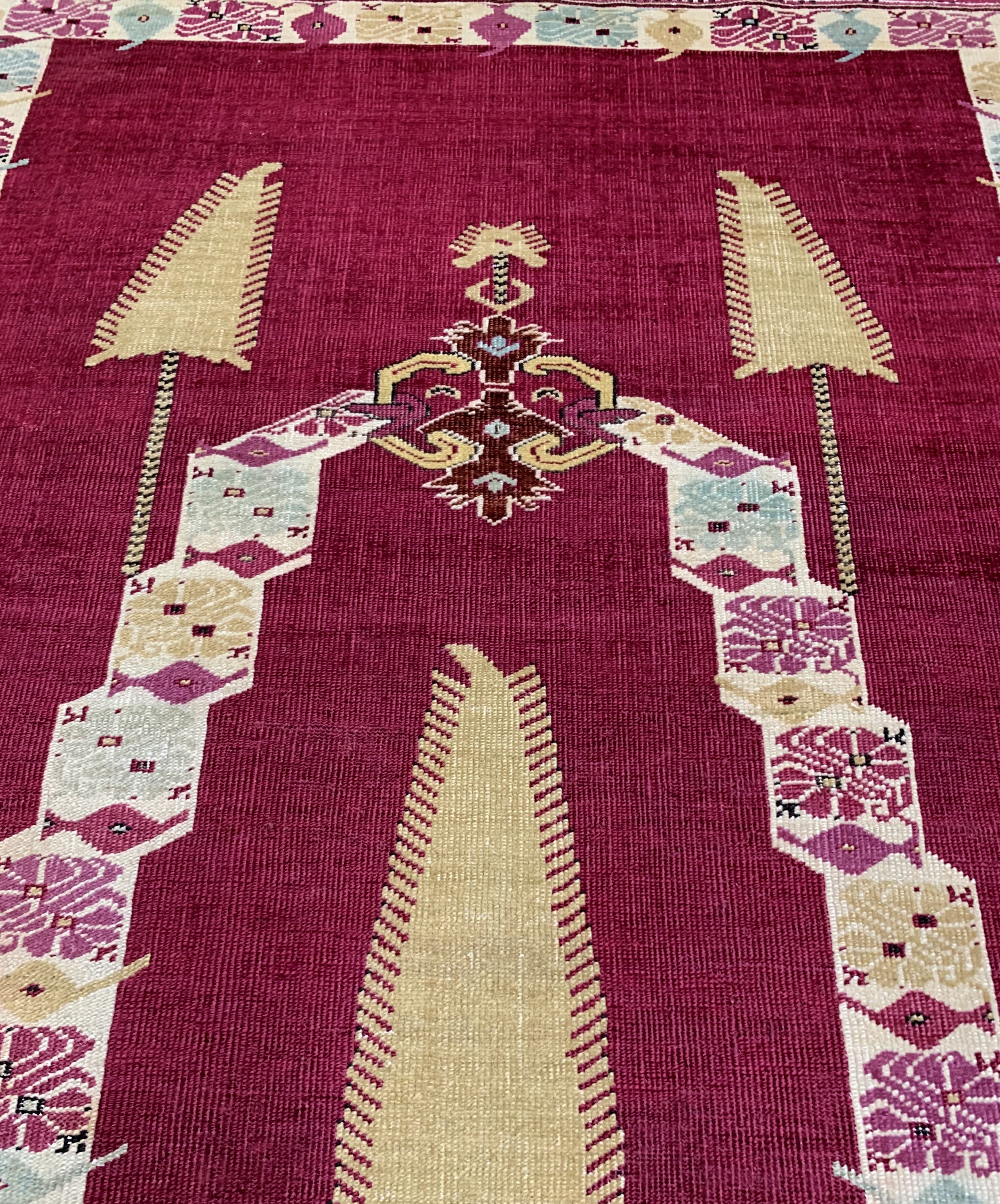 Detail d: Giordes antik, Türkei, 19.Jhd, Wolle auf Wolle, ca. 201 x 97 cm, EHZ: 2, (restauriert)