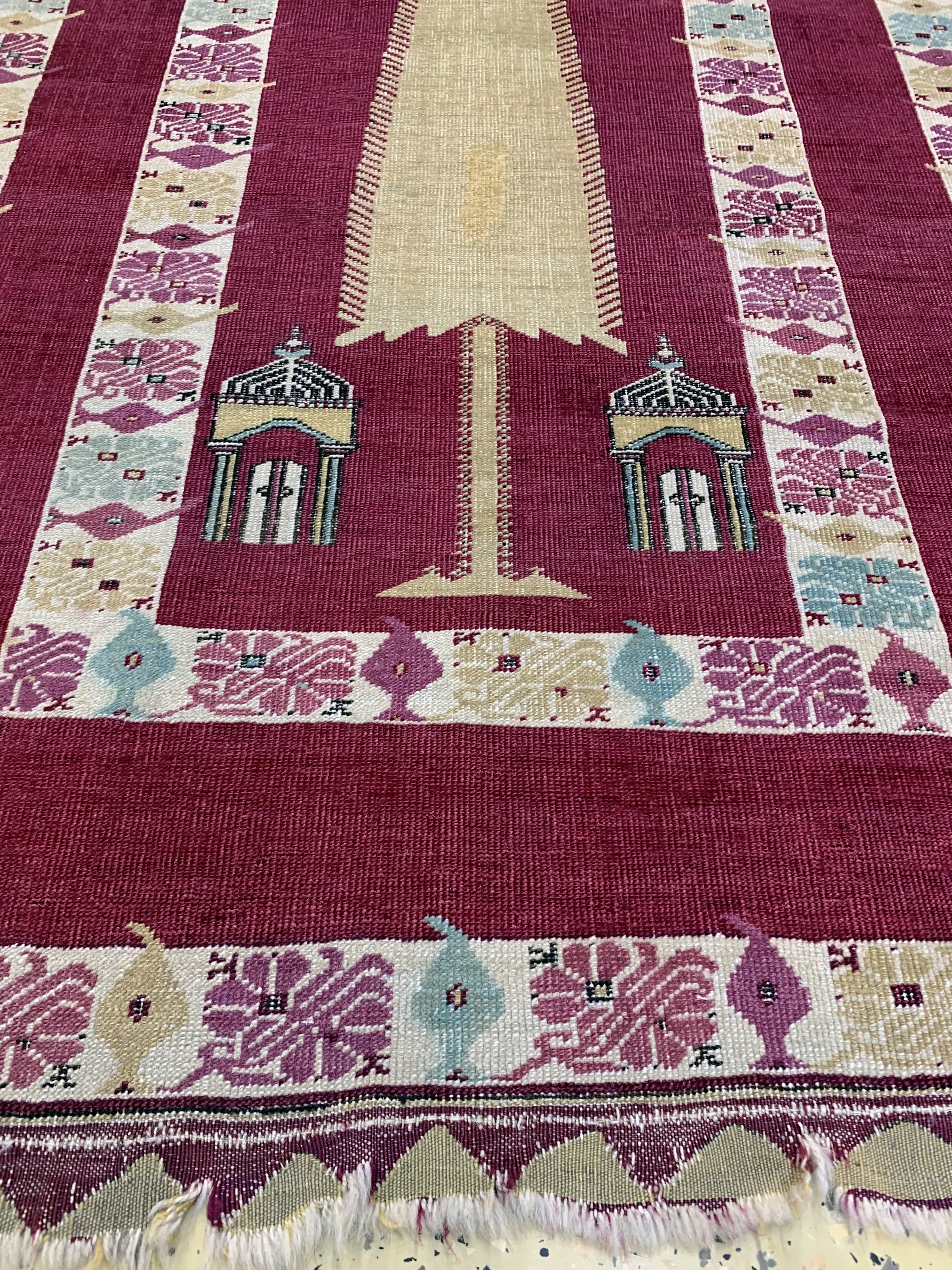 Detail e: Giordes antik, Türkei, 19.Jhd, Wolle auf Wolle, ca. 201 x 97 cm, EHZ: 2, (restauriert)