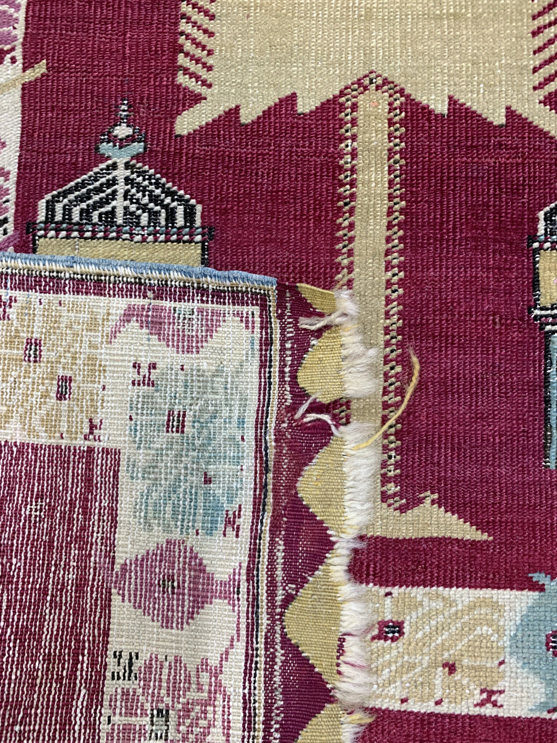 Detail f: Giordes antik, Türkei, 19.Jhd, Wolle auf Wolle, ca. 201 x 97 cm, EHZ: 2, (restauriert)