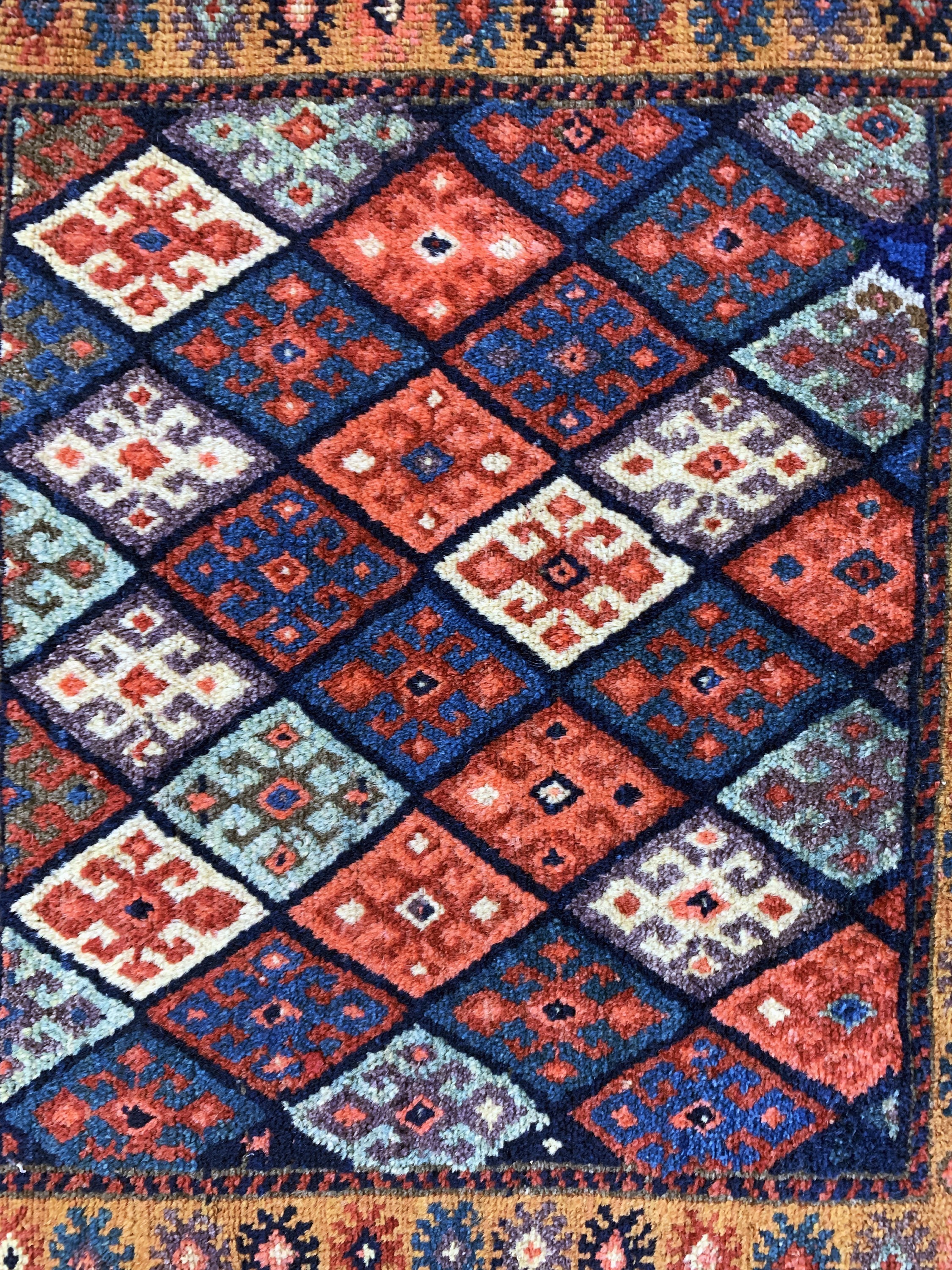 Detail a: Jaf Taschenfront antik, Persien, 19.Jhd, Wolle auf Wolle, ca. 64 x 55 cm, EHZ: 2