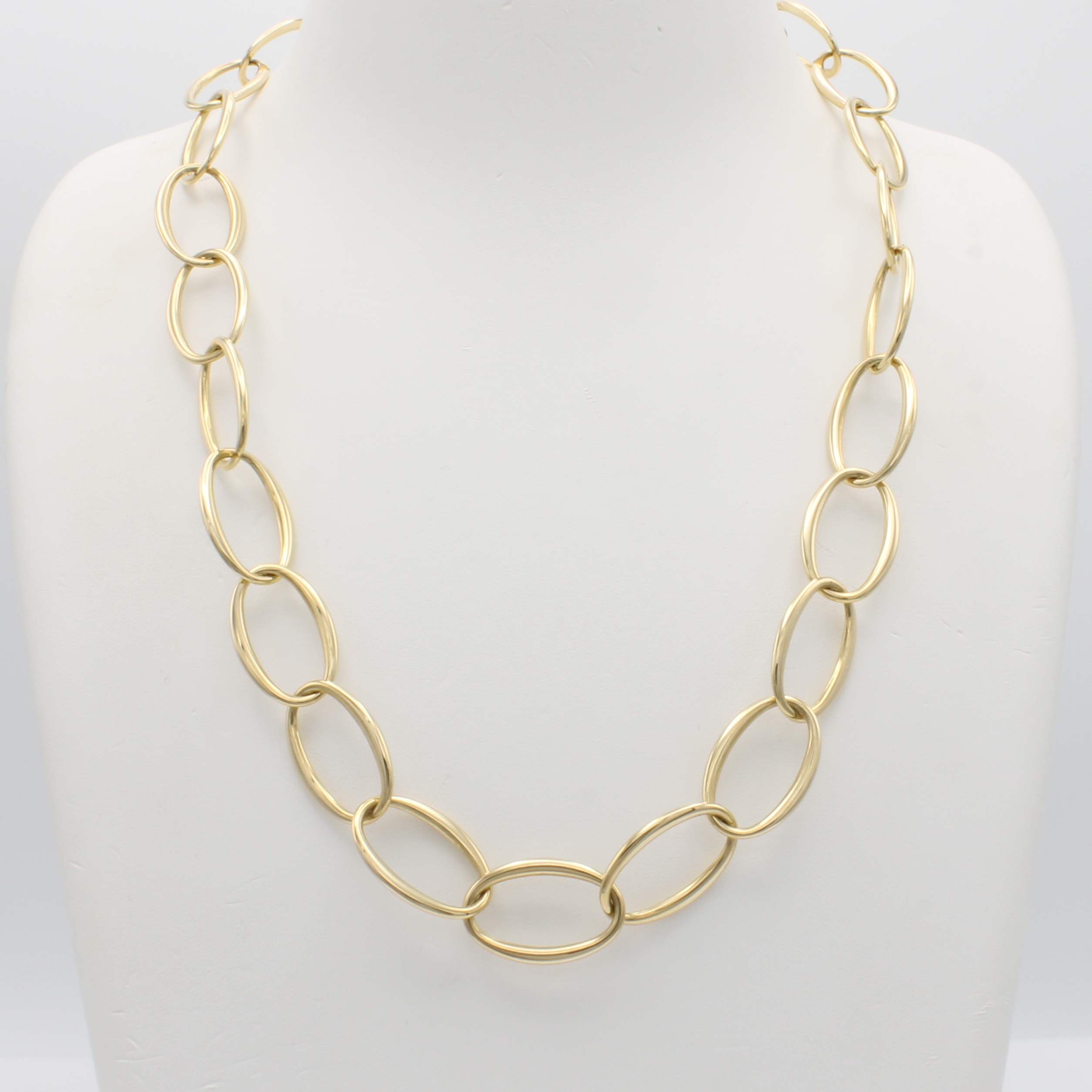 Image 27004074 - Collier, GG 585/000, große ovale Glieder, D. ca. 18 mm, integrierte Schließe, L. ca. ...