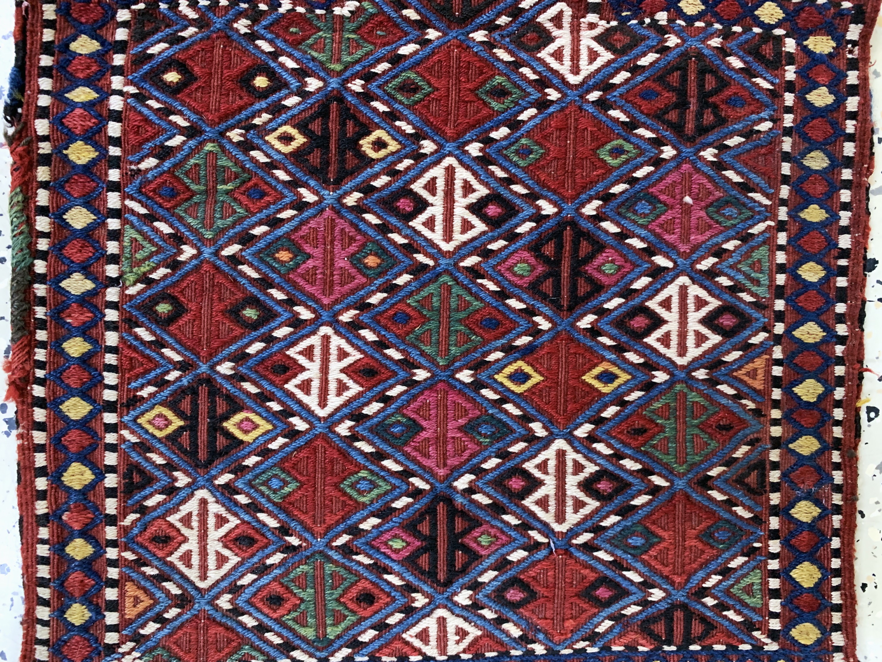 Detail b: Salztasche antik, Kaukasus, um 1900, Wolle auf Wolle, ca. 57 x 44 cm, EHZ: 2