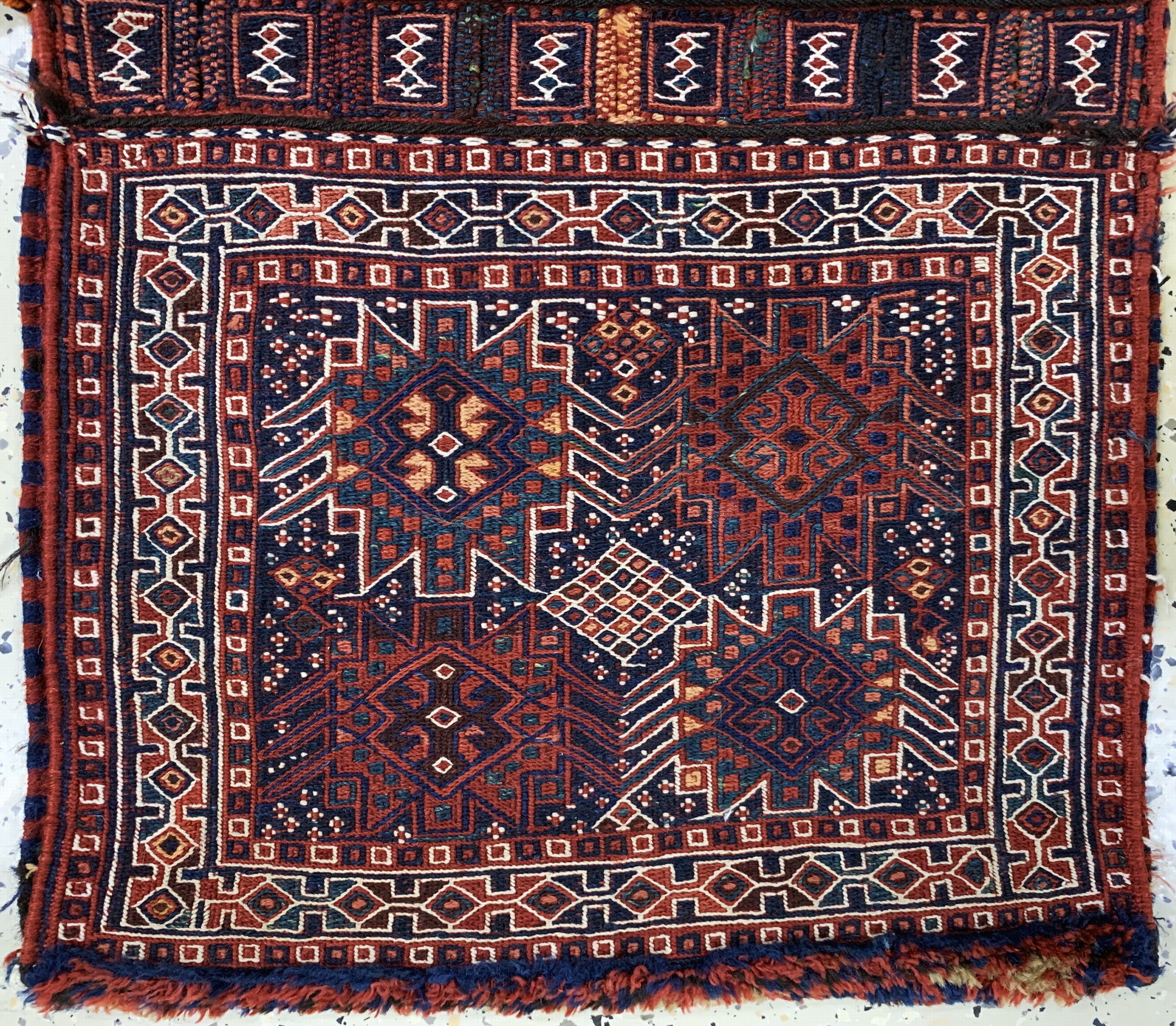 Detail b: Bachtiar Doppelttasche, Persien, um 1900, Wolle auf Wolle, ca. 105 x 58 cm, EHZ: 2