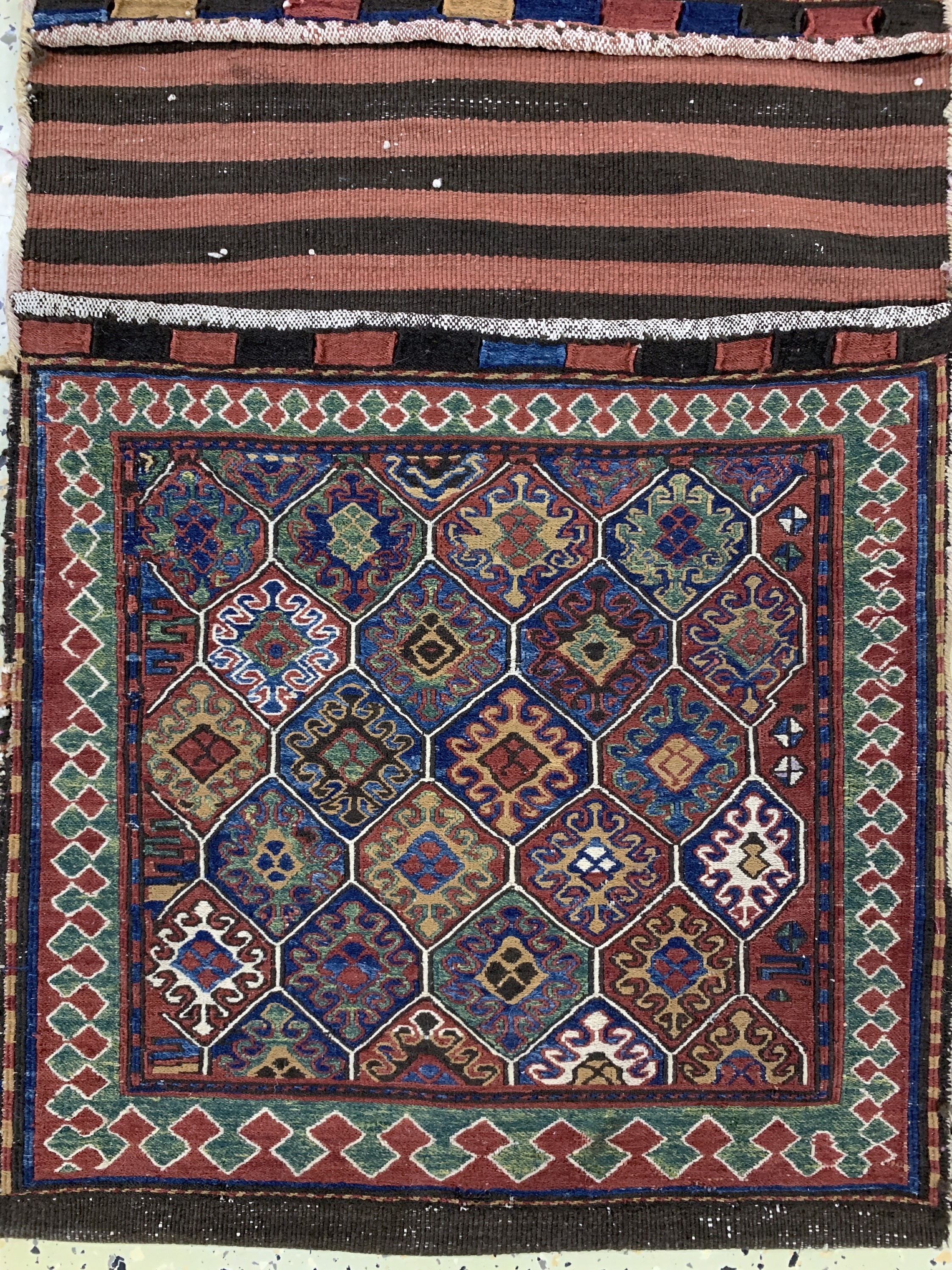 Detail b: Shahsawan Doppelttasche, Persien, um 1900, Wolle auf Wolle, ca. 131 x 59 cm, EHZ: 2