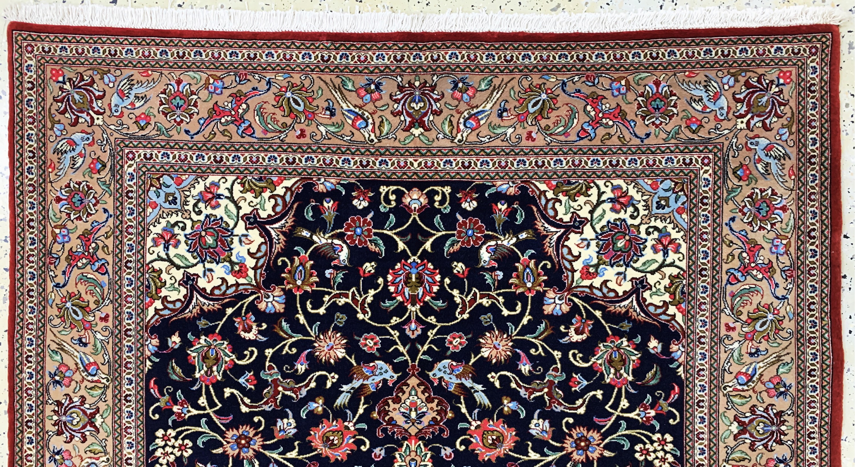 Detail a: Ghom Kork fein, Persien, Ende 20.Jhd, Korkwolle auf Baumwolle, ca. 196 x 140 cm, EHZ: 2