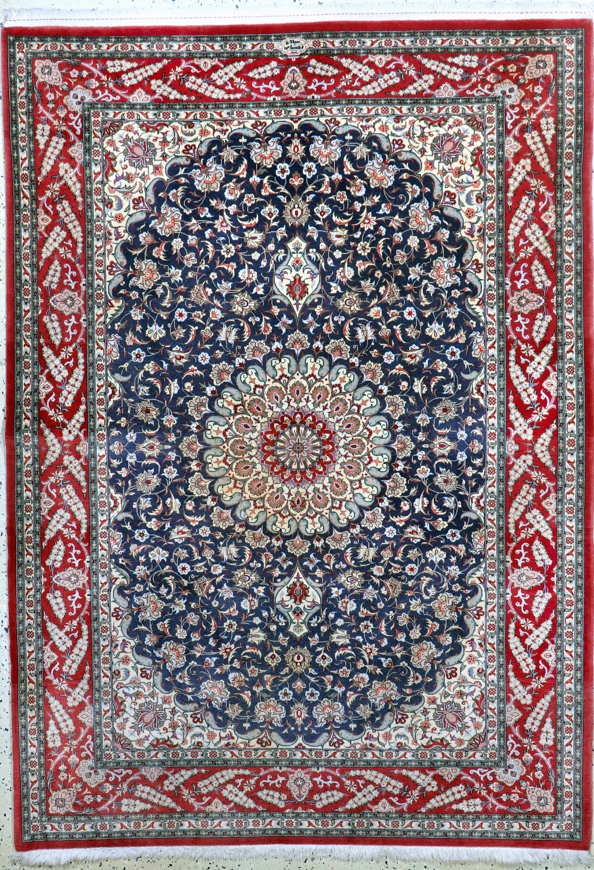 Saveh Kork fein Persien, signiert"Rakhshani", Mitte 20.Jhd, Korkwolle auf Baumwolle, ca. 201 x 143 cm, EHZ: 2