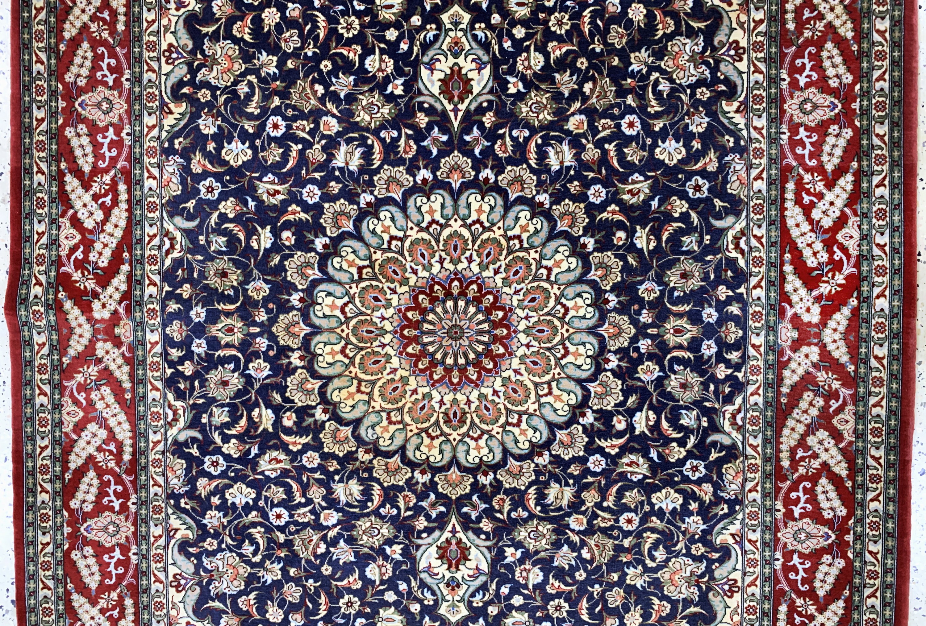 Detail b: Saveh Kork fein Persien, signiert"Rakhshani", Mitte 20.Jhd, Korkwolle auf Baumwolle, ca. 201 x 143 cm, EHZ: 2