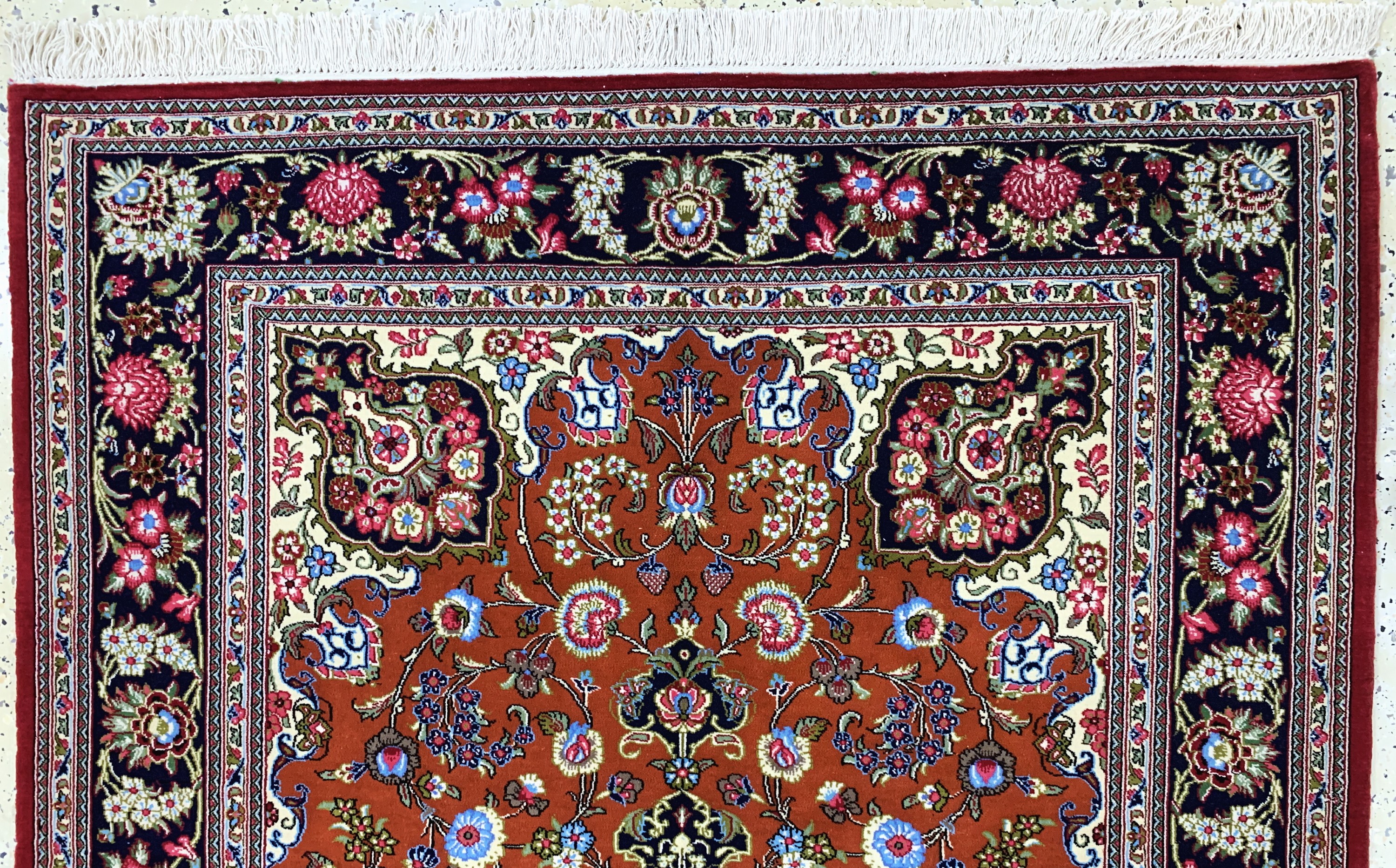Detail a: Ghom Kork, Persien, Ende 20.Jhd, Korkwolle auf Baumwolle, ca. 210 x 144 cm, EHZ: 2