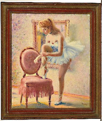 27004045k - Helmut Breuninger, geb. 1921 Frankfurt/Main, Ballerina, Öl/Lwd, signiert, ca. 60 x 50 ...