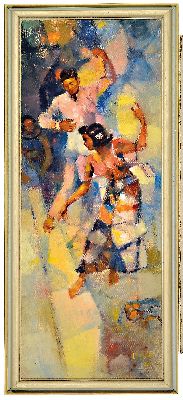 Image Loyola, contemporary artist from the Philippines, dancing couple, oil/canvas, signed on ...