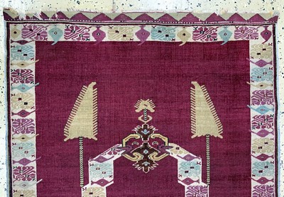 27004072a - Giordes antik, Türkei, 19.Jhd, Wolle auf Wolle, ca. 201 x 97 cm, EHZ: 2, (restauriert)