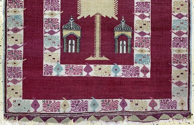 27004072c - Giordes antik, Türkei, 19.Jhd, Wolle auf Wolle, ca. 201 x 97 cm, EHZ: 2, (restauriert)
