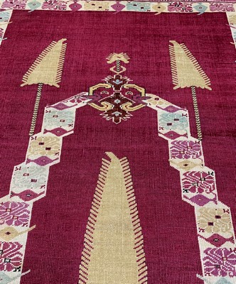 27004072d - Giordes antik, Türkei, 19.Jhd, Wolle auf Wolle, ca. 201 x 97 cm, EHZ: 2, (restauriert)