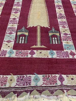 27004072e - Giordes antik, Türkei, 19.Jhd, Wolle auf Wolle, ca. 201 x 97 cm, EHZ: 2, (restauriert)
