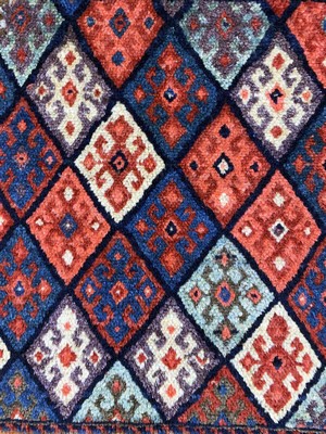 27004073b - Jaf Taschenfront antik, Persien, 19.Jhd, Wolle auf Wolle, ca. 64 x 55 cm, EHZ: 2