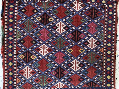 27004076b - Salztasche antik, Kaukasus, um 1900, Wolle auf Wolle, ca. 57 x 44 cm, EHZ: 2