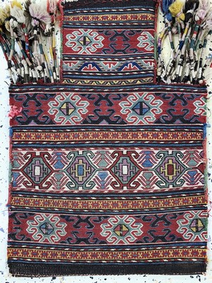 27004077b - Shahsawan Salztasche, Persien, 19.Jhd, Wolle auf Wolle, ca. 57 x 40 cm, EHZ: 2