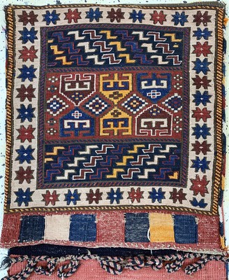 27004085a - Sileh Doppelttasche antik, Kaukasus, um 1900, Wolle auf Wolle, ca. 157 x 60 cm, EHZ: 3