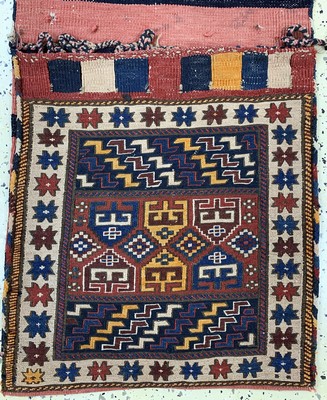 27004085b - Sileh Doppelttasche antik, Kaukasus, um 1900, Wolle auf Wolle, ca. 157 x 60 cm, EHZ: 3