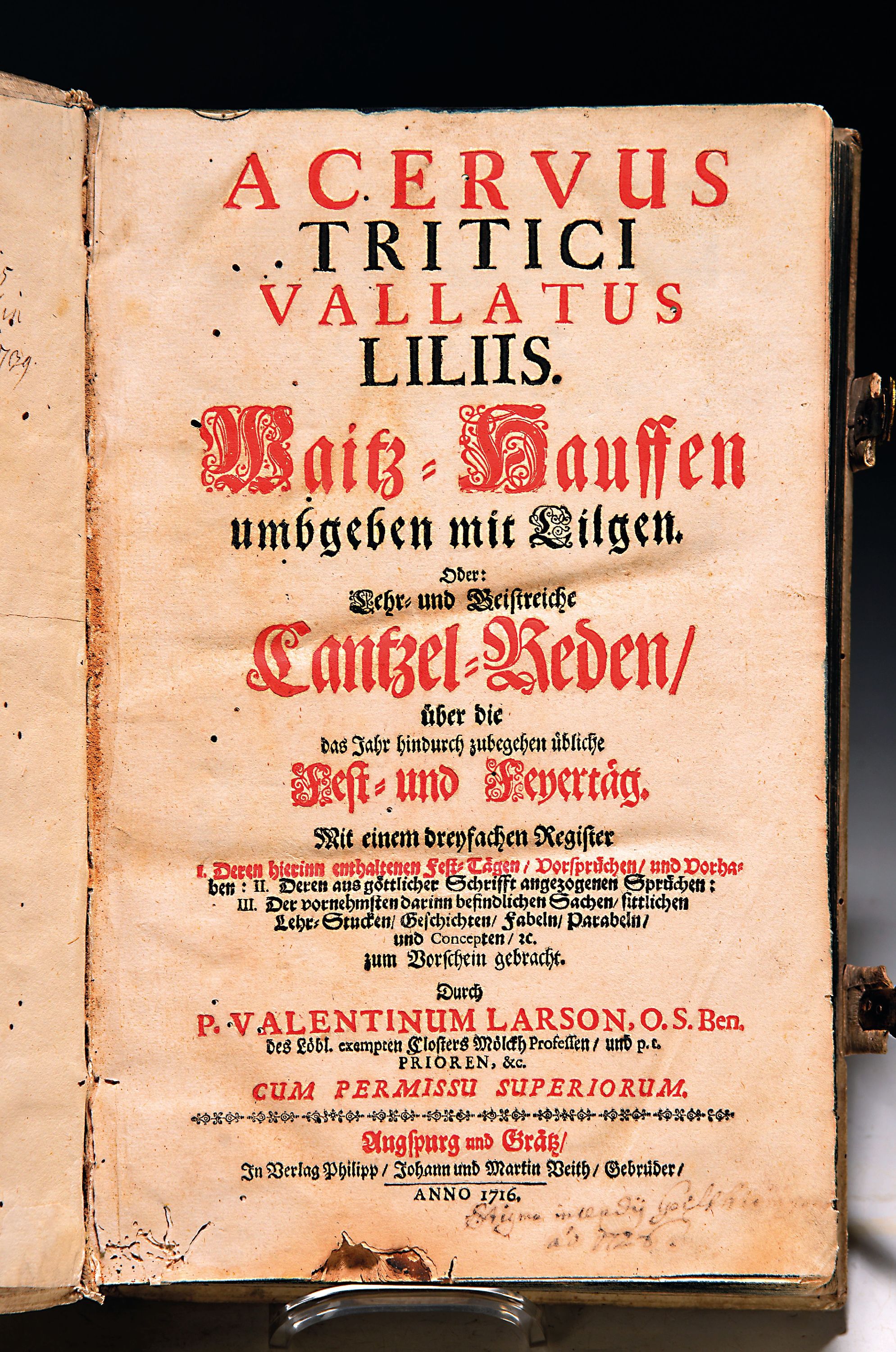 Image 27004626 - Valentin Larson (1661-1727): Acerus tritici vallatus liliis. Lehr- und geistreiche ...
