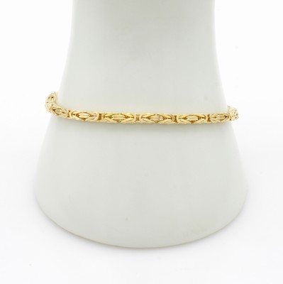 Image Königskettenarmband, GG 585/000, B. ca. 3 mm, Karabinerschl, L. ca. 19.5 cm