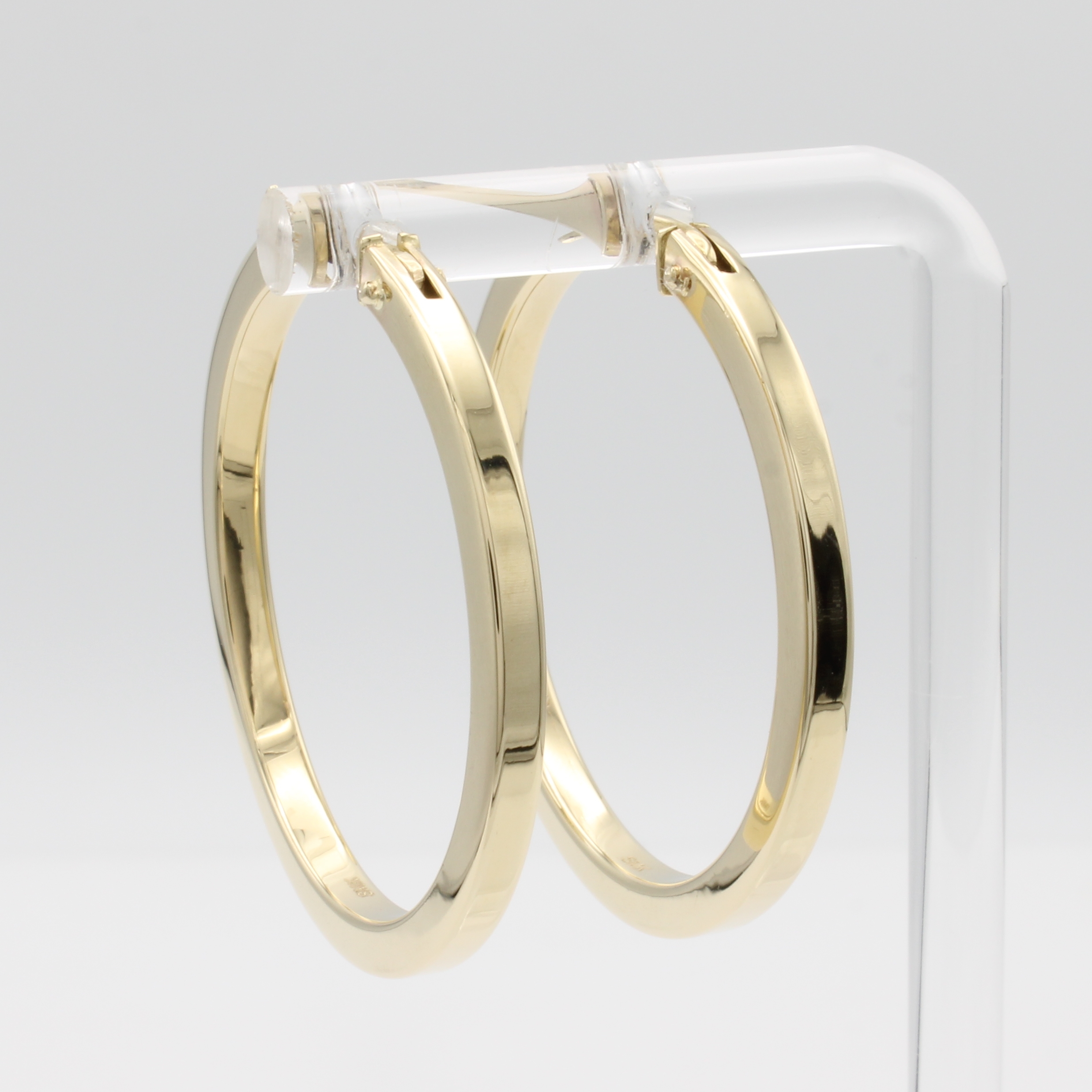 Image 27004941 - Paar Creolen, GG 585/000, B. ca. 3 mm, D. ca. 35 mm