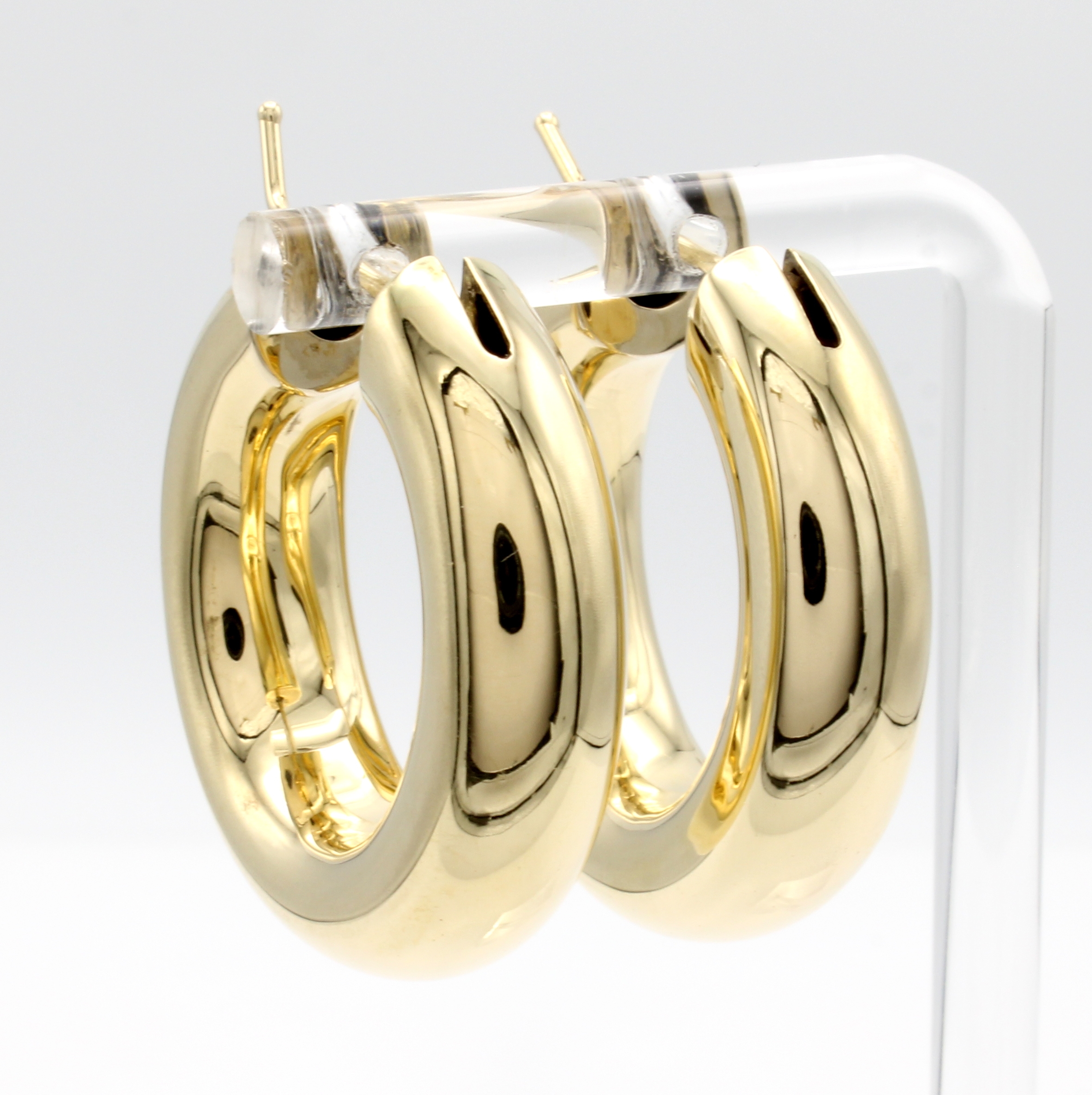 Image 27004943 - Paar Creolen, GG 585/000, B. ca. 8 mm