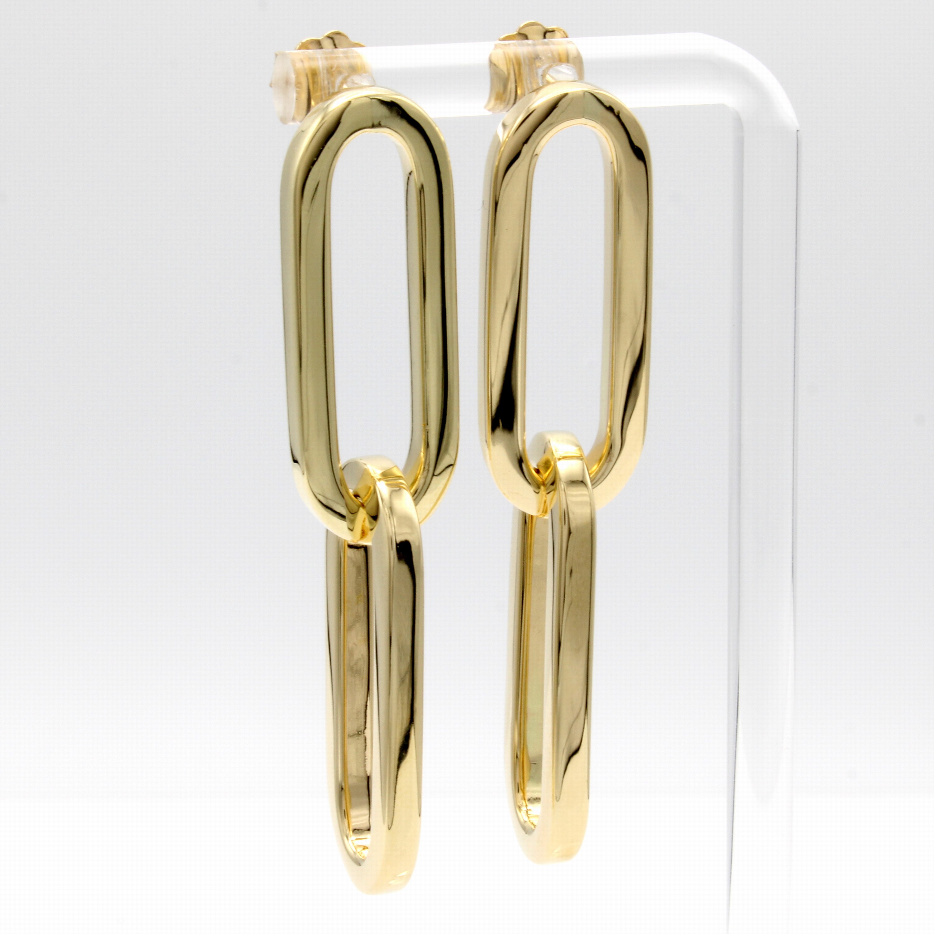 Image 27004948 - Paar Ohrstecker, GG 585/000, 4 ovale Gliederals Abhängungen